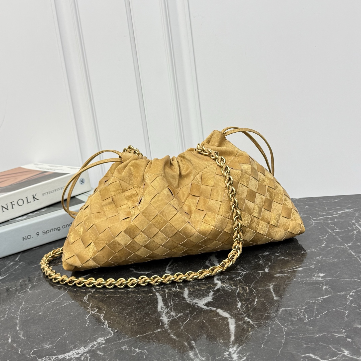 Bottega Veneta Style Pink Nylon Shoulder Bag style reference detail image 2 from source 771804
