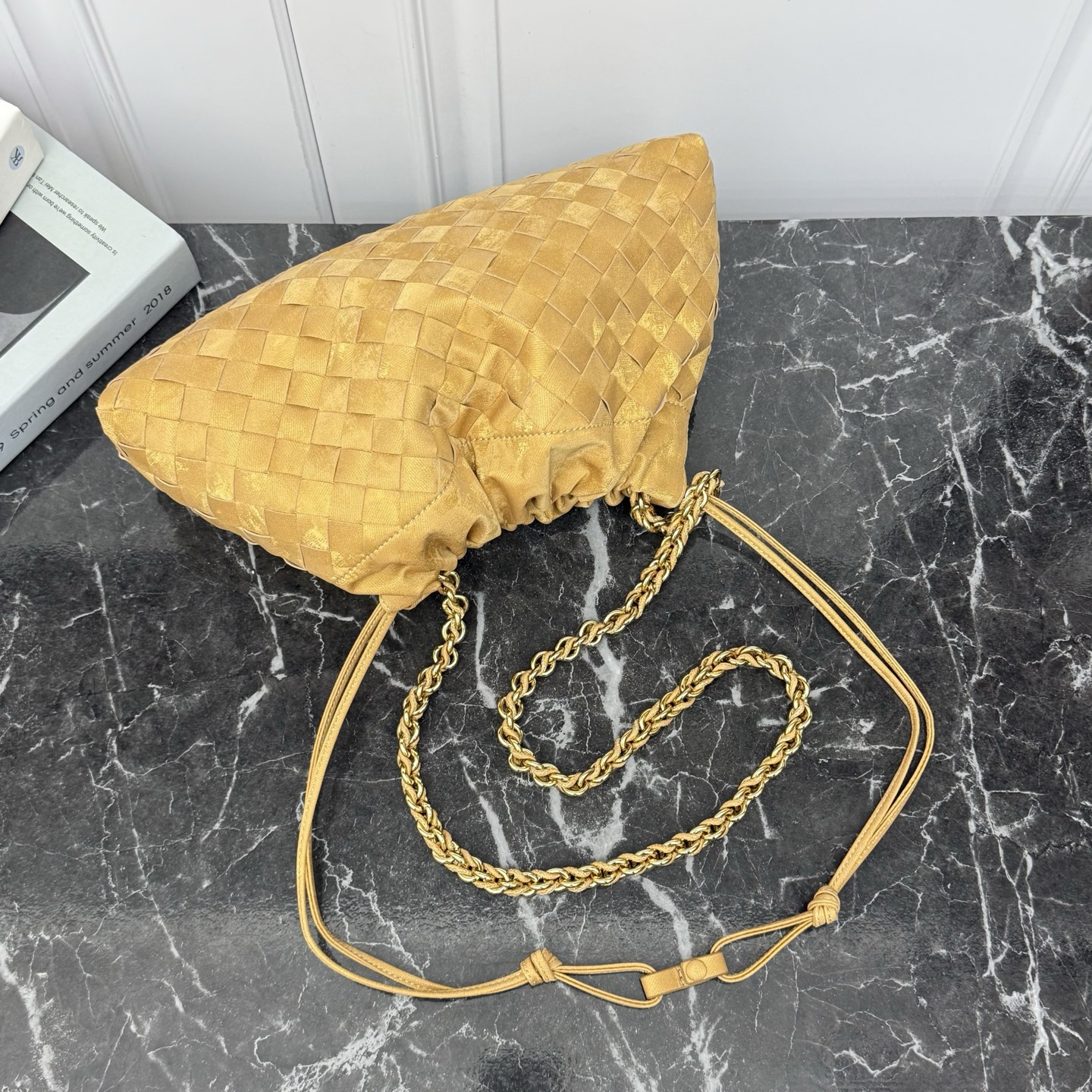 Bottega Veneta Style Pink Nylon Shoulder Bag style reference detail image 5 from source 771804