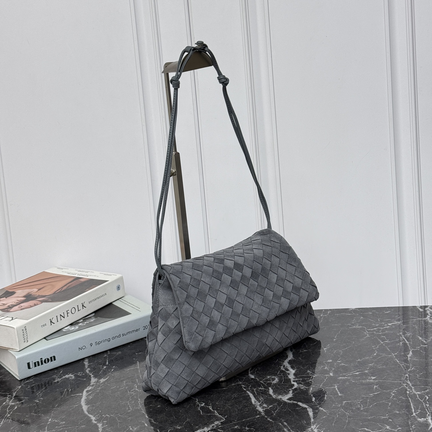 Bottega Veneta Style Grey Crossbody Bag style reference detail image 1 from source 771825