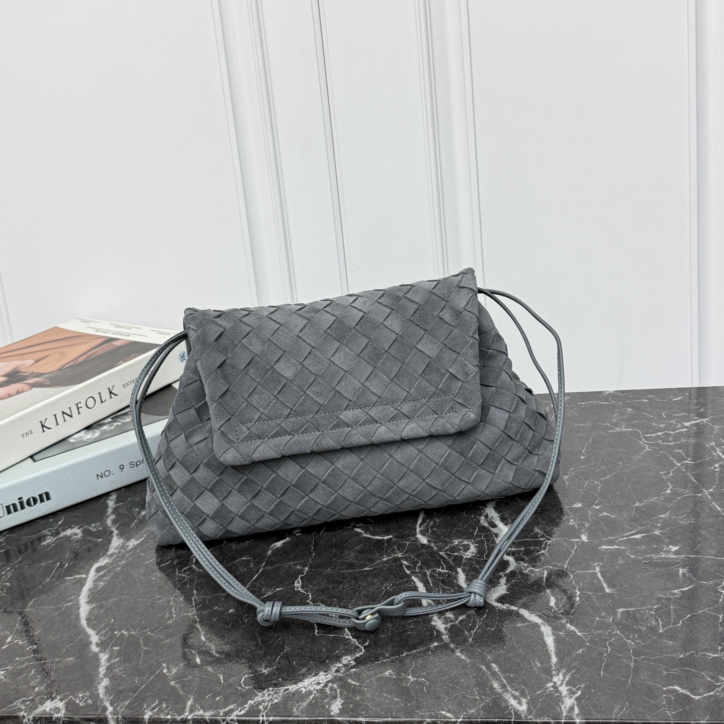 Bottega Veneta Style Grey Crossbody Bag style reference detail image 3 from source 771825