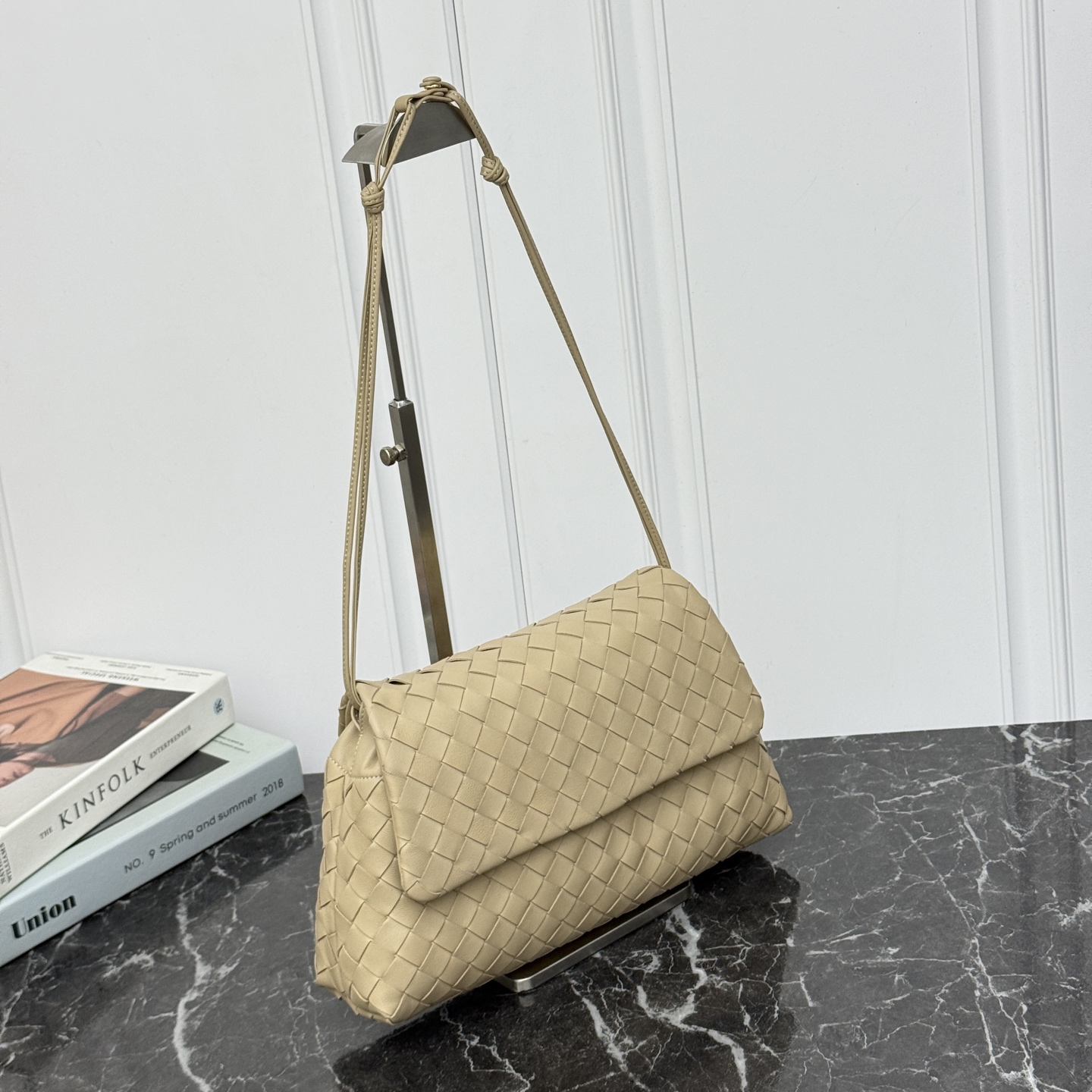 Woven Flap Drawstring Shoulder Crossbody Bag