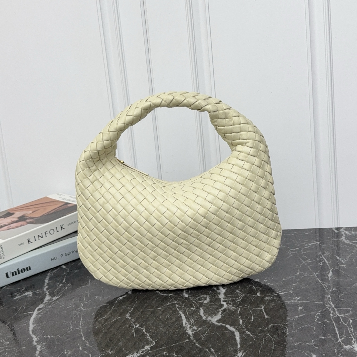 Bottega Veneta Small Handbag Nappa Lambskin Woven Zipper Integrated Handle