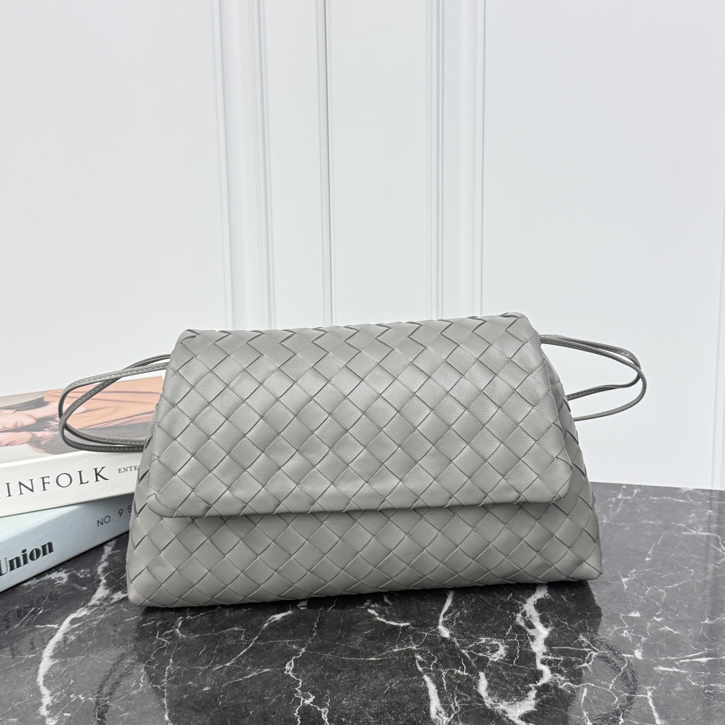 Woven Flap Drawstring Shoulder Crossbody Bag Suede