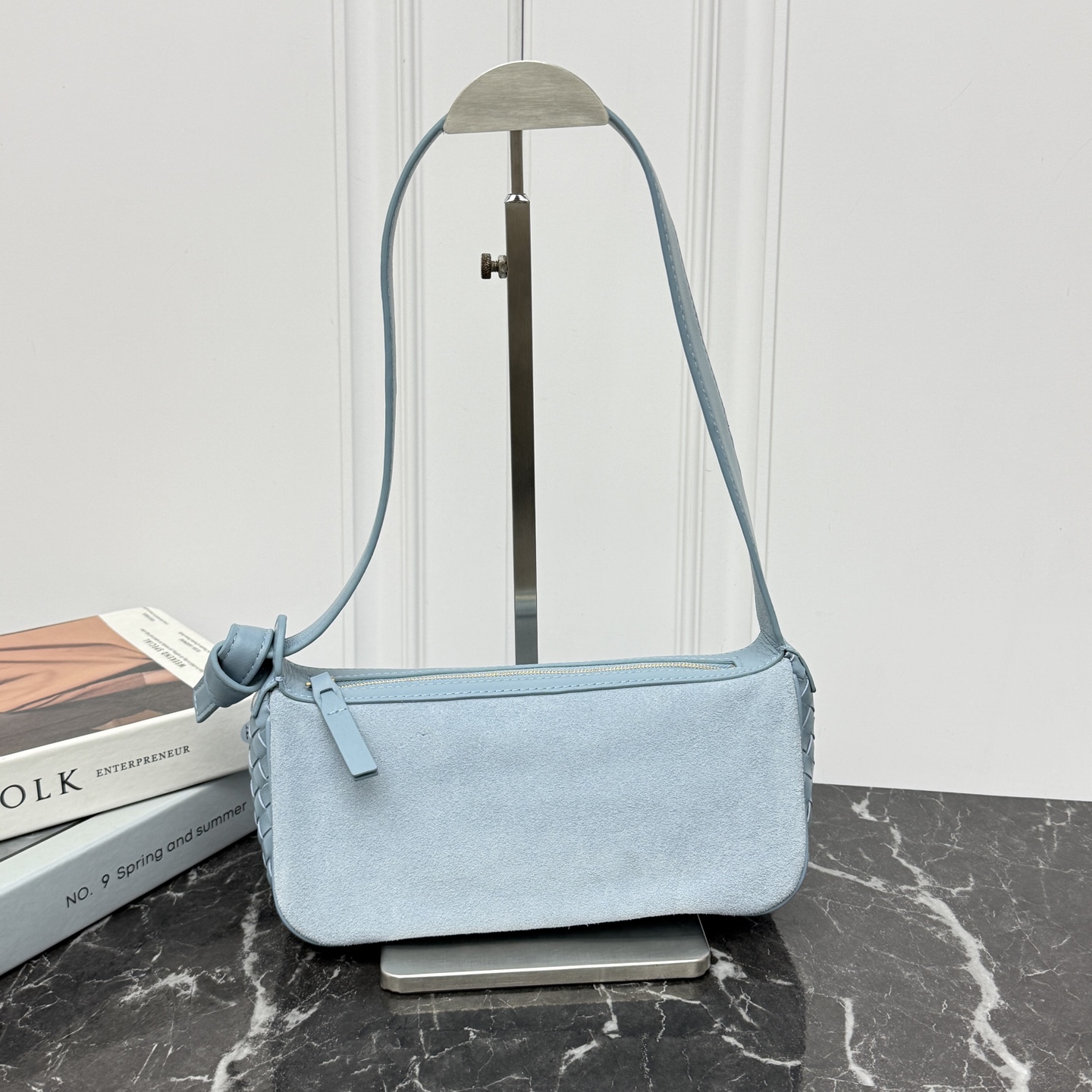 Nodo Shoulder Bag Suede Lambskin Knotted Strap