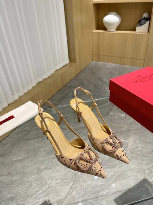 Valentino Garavani VLogo Slingback Pumps with Rhinestone Embellishments 1 Valentino Garavani VLogo Slingback Pumps with Rhinestone Embellishments