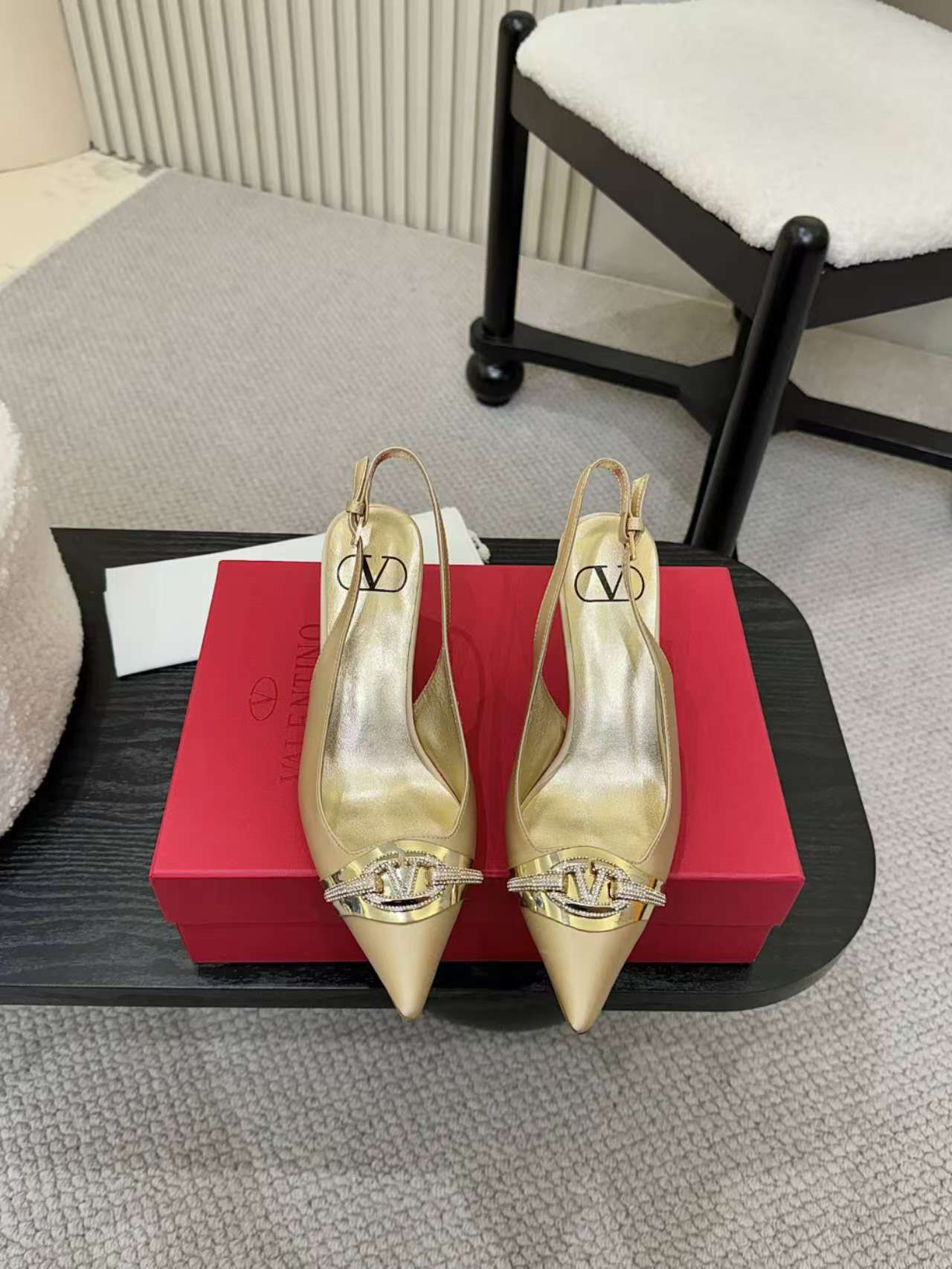 Valentino Slingback Heels with Crystal Embellishments,Silk and Leather 3 a1742781907756 6857