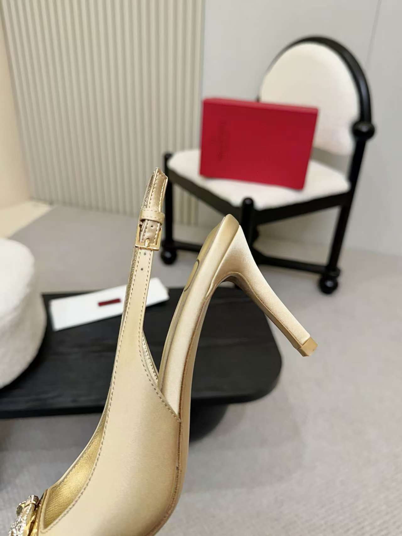 Valentino Slingback Heels with Crystal Embellishments,Silk and Leather 6 a1742781908693 1348