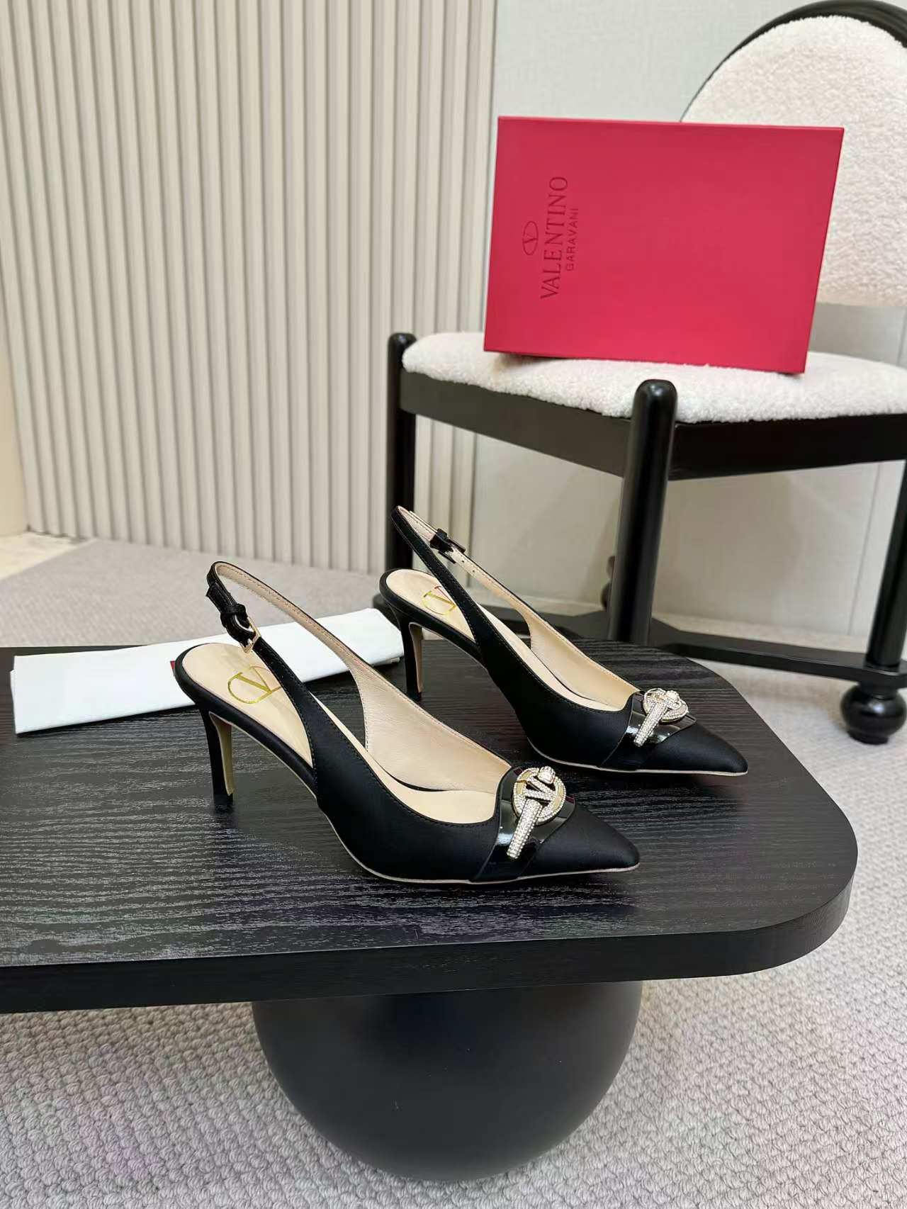 Valentino Slingback Pumps with Crystal Embellished Buckle 5 a1742781993413 8256