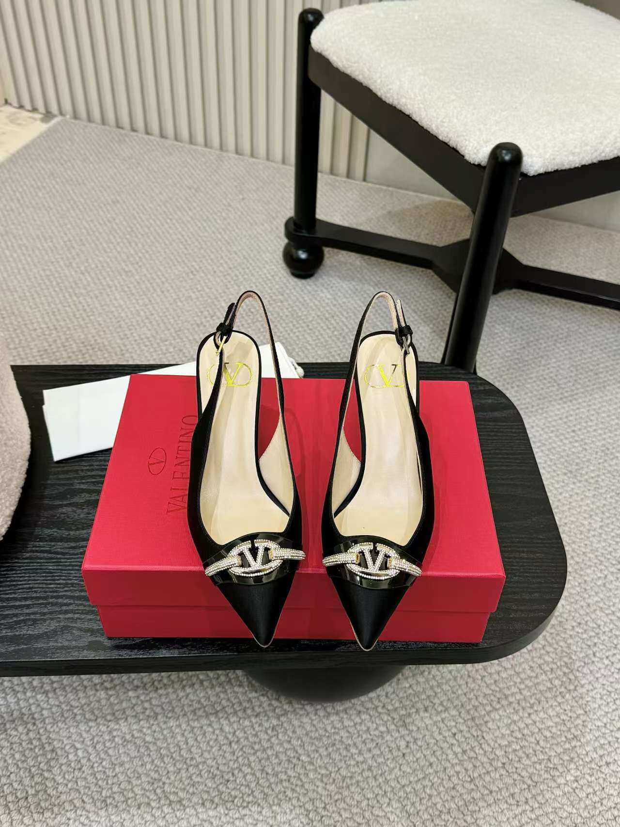 Valentino Slingback Pumps with Crystal Embellished Buckle 4 a1742781993415 7331