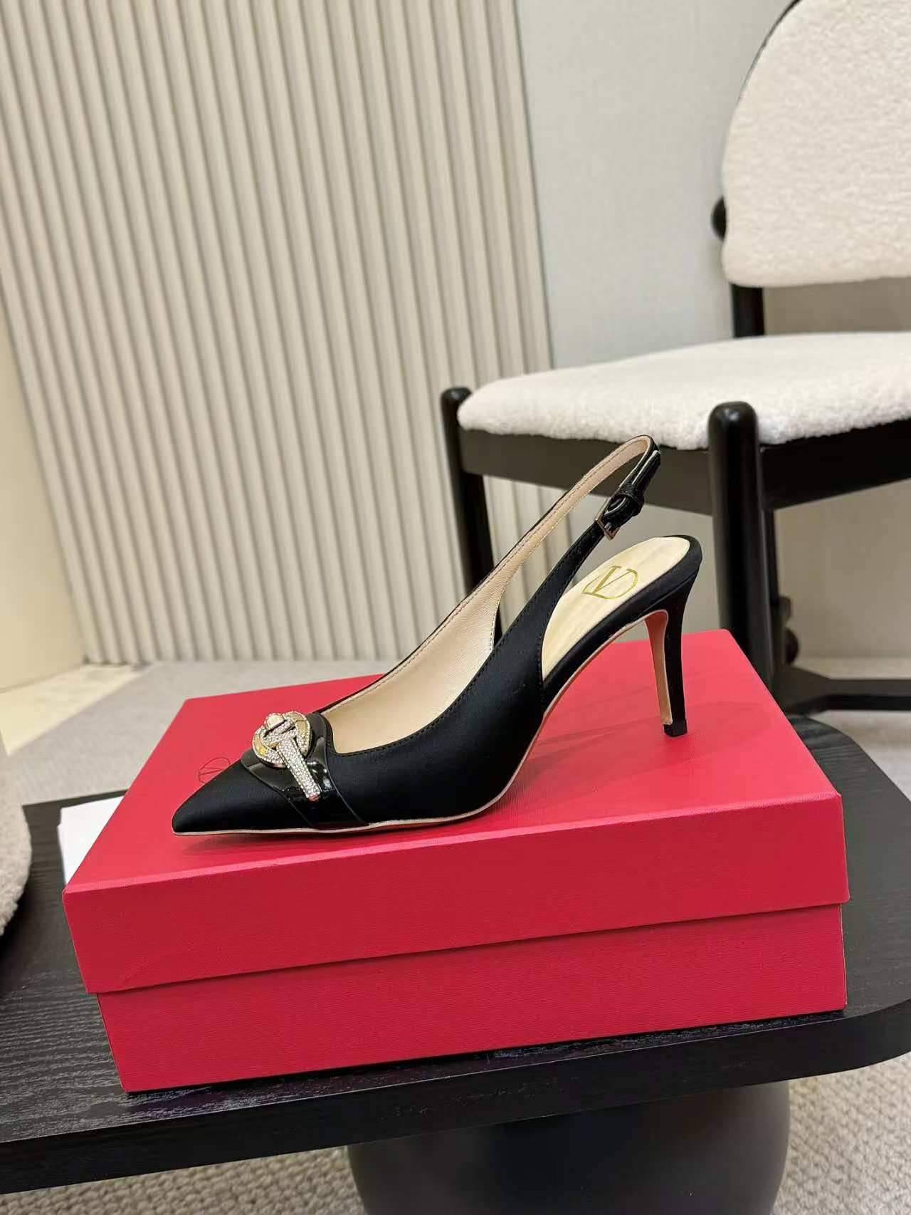 Valentino Slingback Pumps with Crystal Embellished Buckle 8 a1742781994187 5163