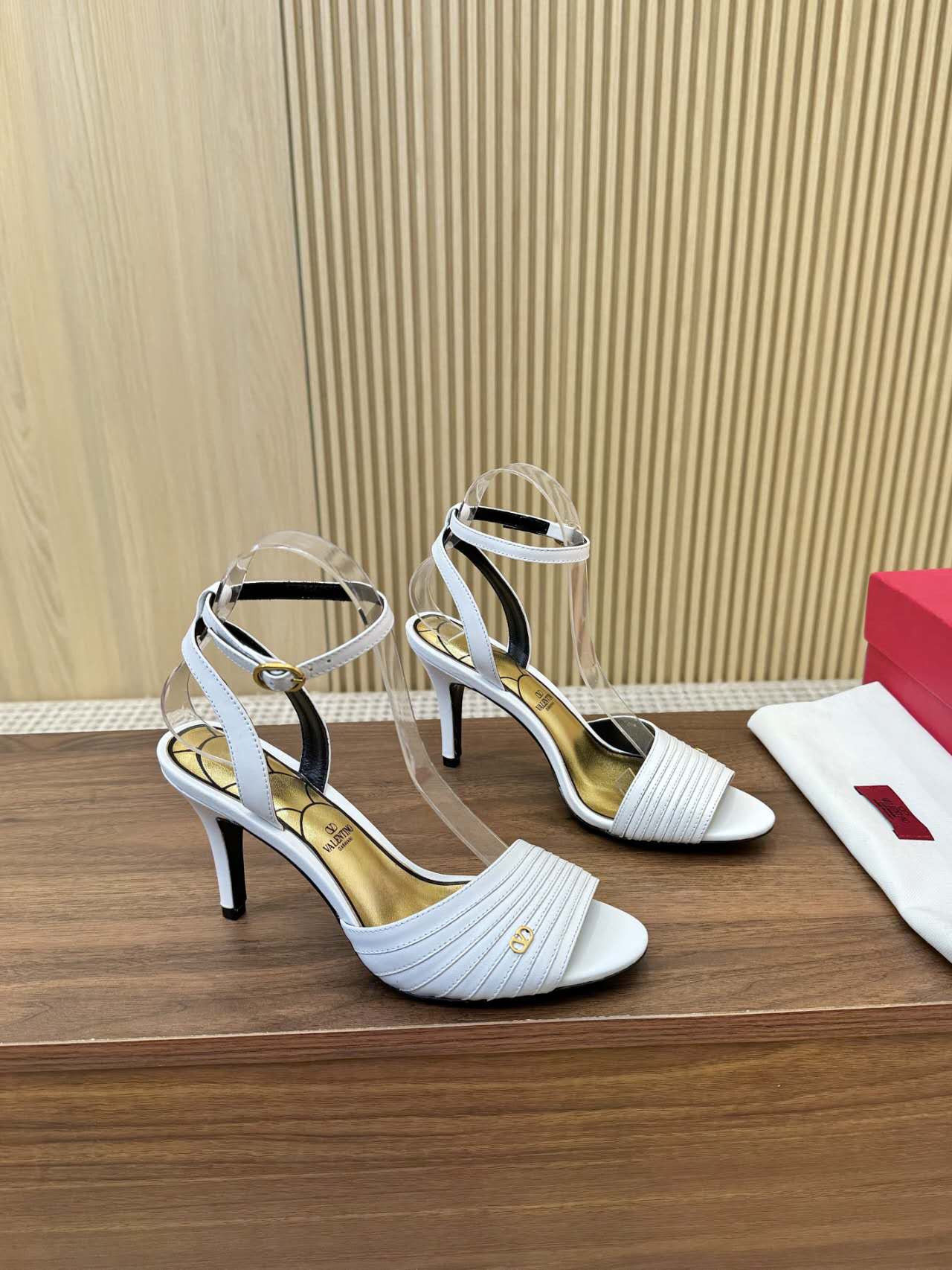 Valentino Women's White Leather Heeled Sandals Spring/Summer Collection 5 a1742989650230 7671