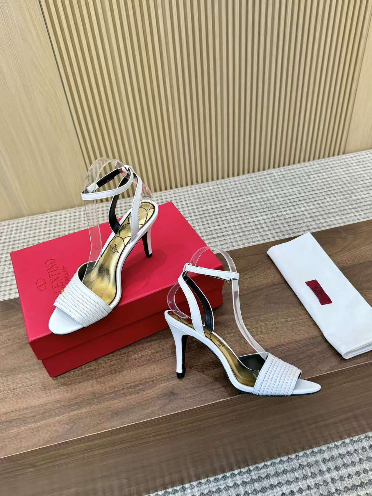 Valentino Women's White Leather Heeled Sandals Spring/Summer Collection 6 a1742989652092 8314