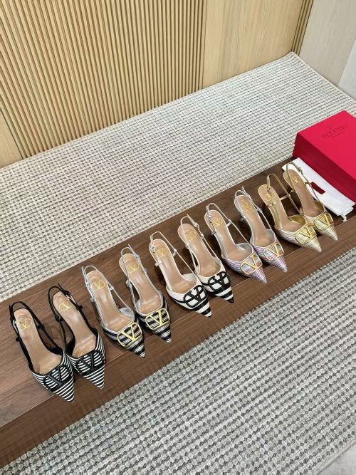 Valentino Women's Slingback Sandals with Hand-Woven Design, Pointed Toe