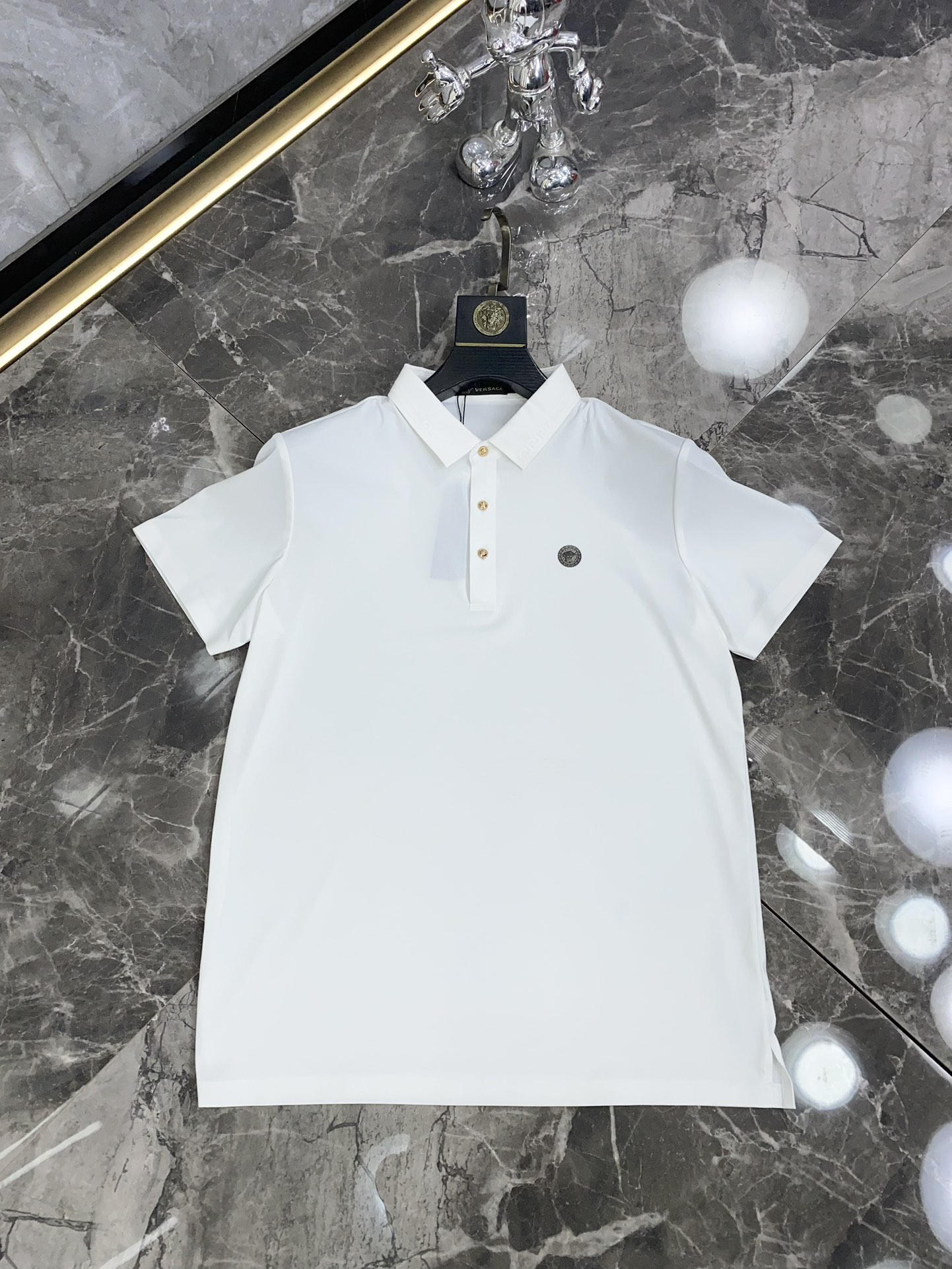 Versace Clothing Polo T-Shirt White Summer Collection Short Sleeve