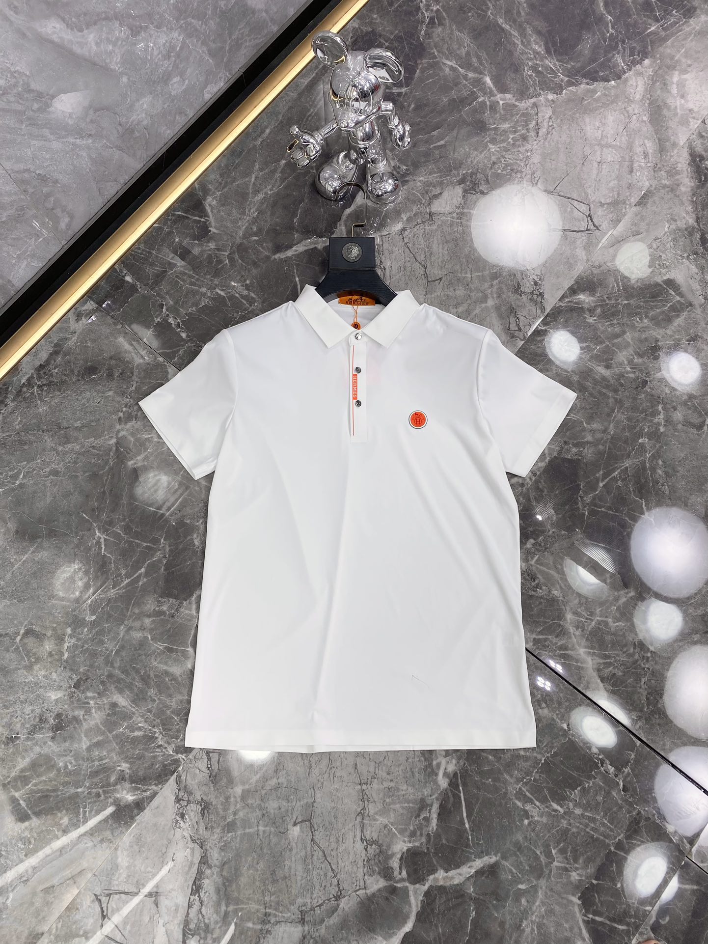 Hermes Vêtements Polo T-Shirt Blanc Série d’été Manches courtes