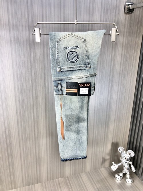Zegna Men's Washed Denim Jeans - Soft, Comfortable, Stylish Design, Sizes 29-38 1 Zegna Men's Washed Denim Jeans - Soft, Comfortable, Stylish Design, Sizes 29-38