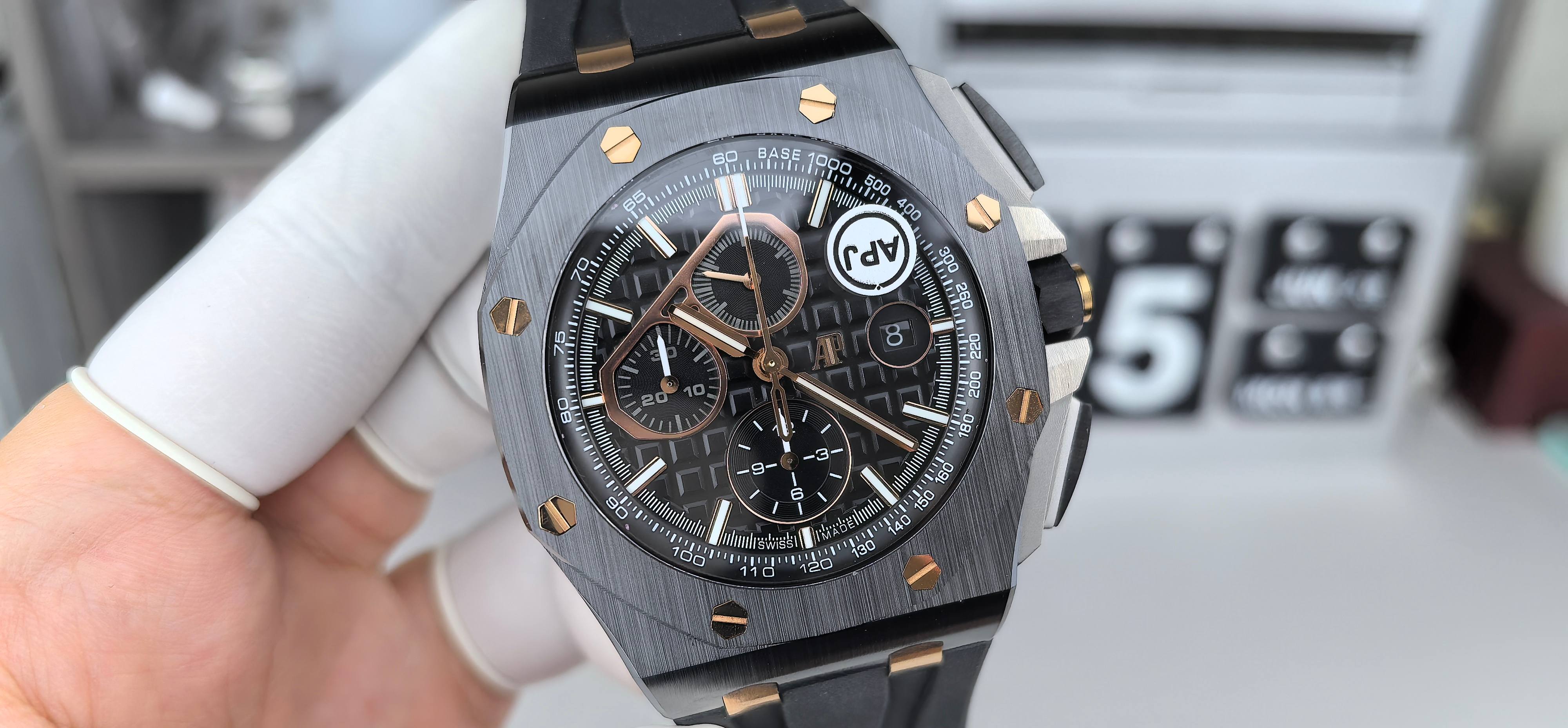 NO:389456,AJ26400 gold ceramic black glasses gold needles,19860909AJ26400间金陶瓷黑面眼镜金针,,Watch