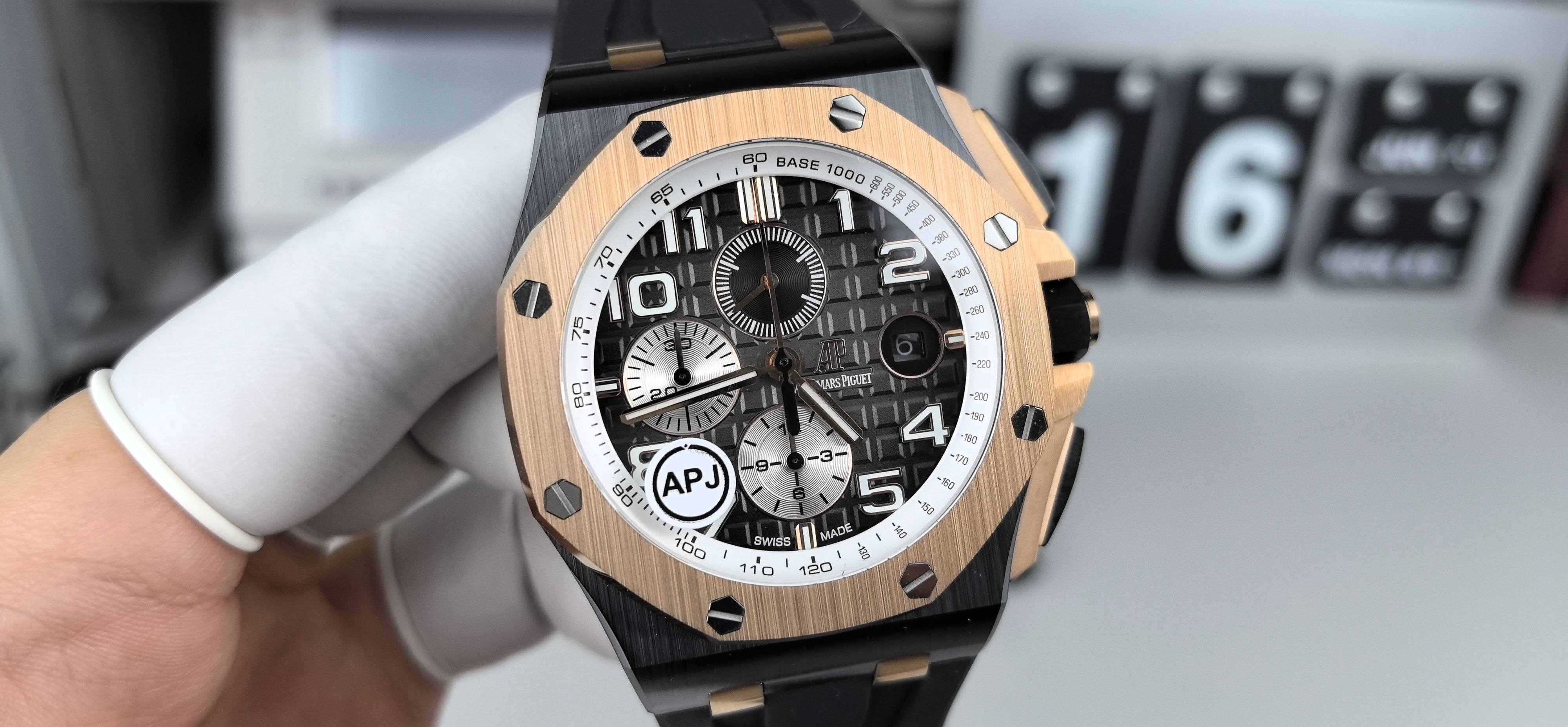 NO:391444,AJ26400 black ceramic rose number gray surface,19860909AJ26400黑陶瓷间玫数字灰面,,Watch