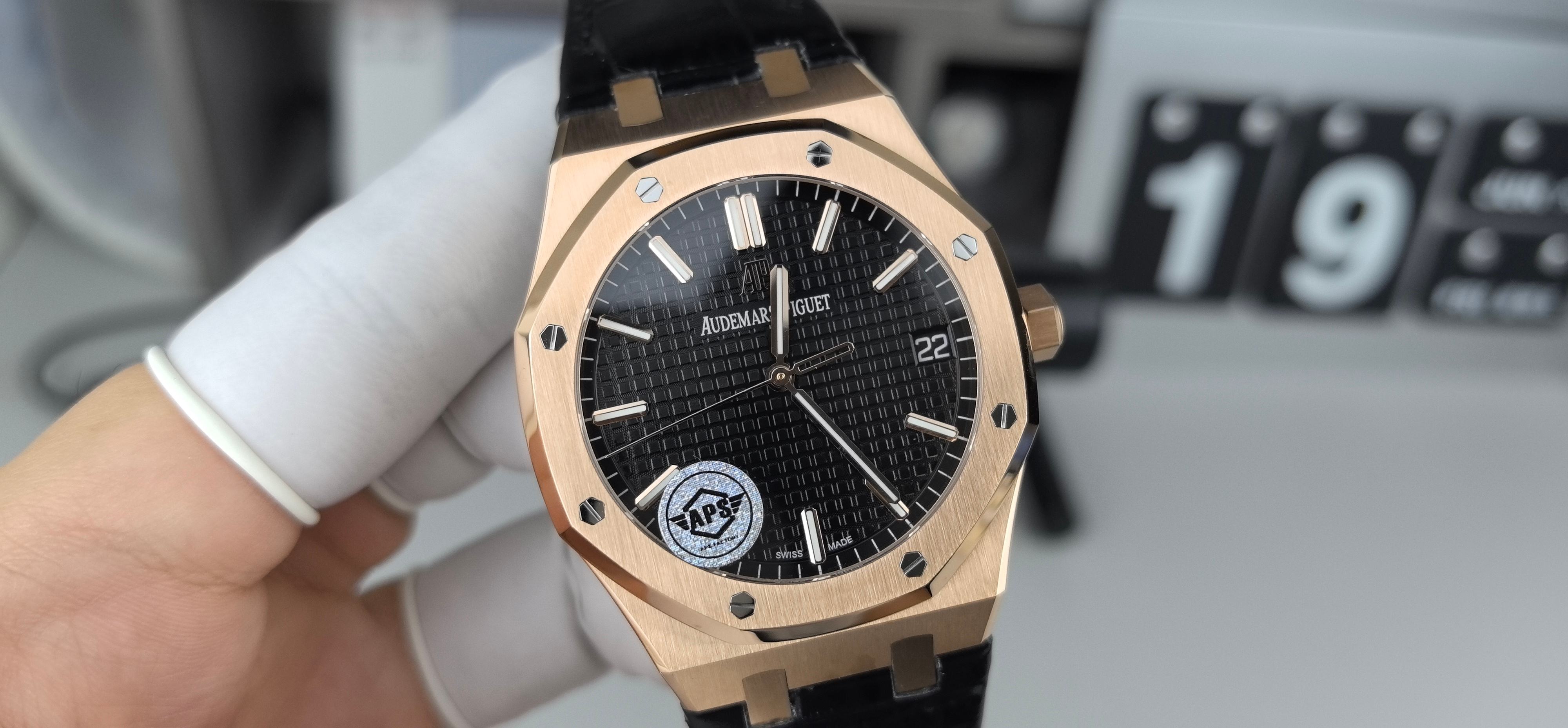 NO:391501,AS15500 rose gold black face,19860909AS15500玫金黑面皮,,Watch