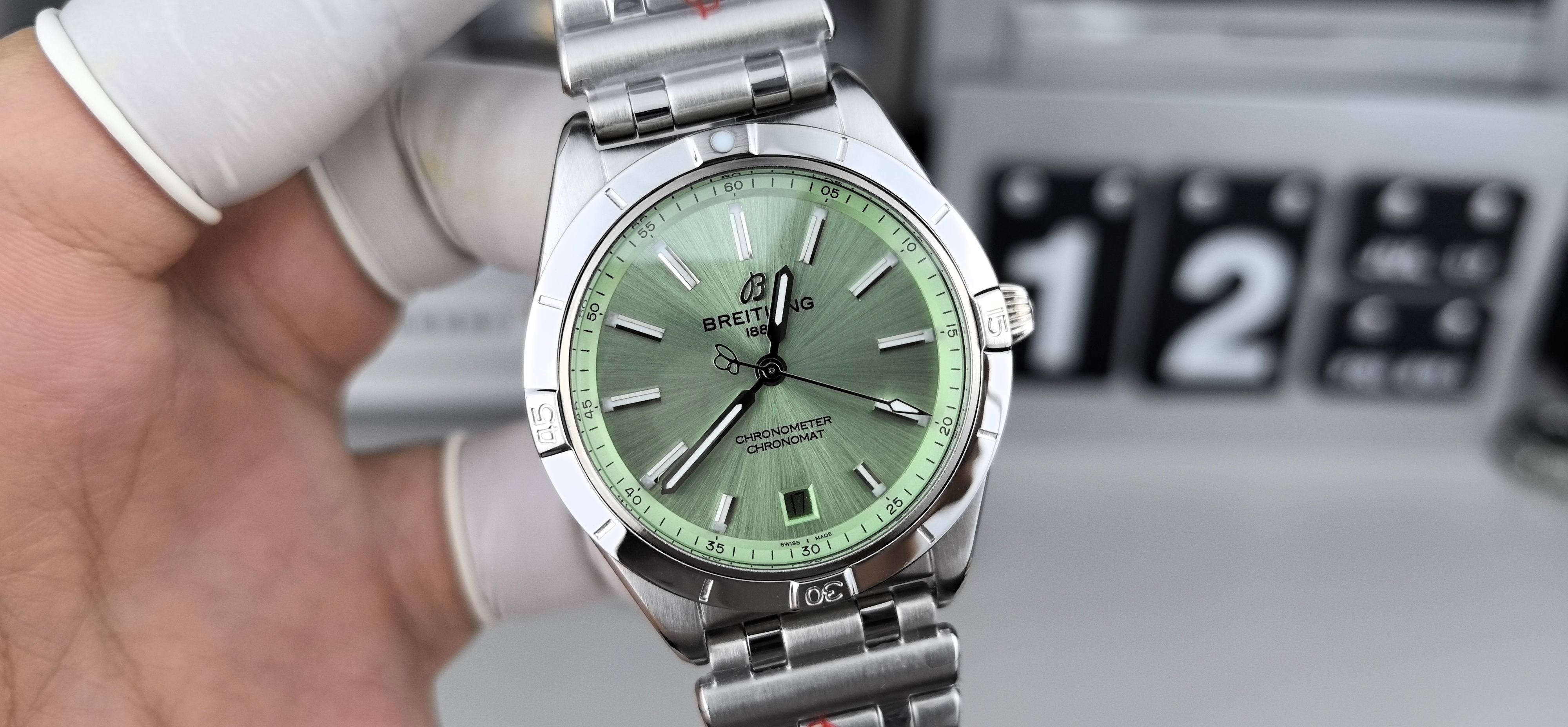 NO:389876,BLS 36 Ice Green Breitling Bullet Steel Strap Model, breitling19860909BLS 36冰绿百年灵子弹头钢带款,,breitling,Watch