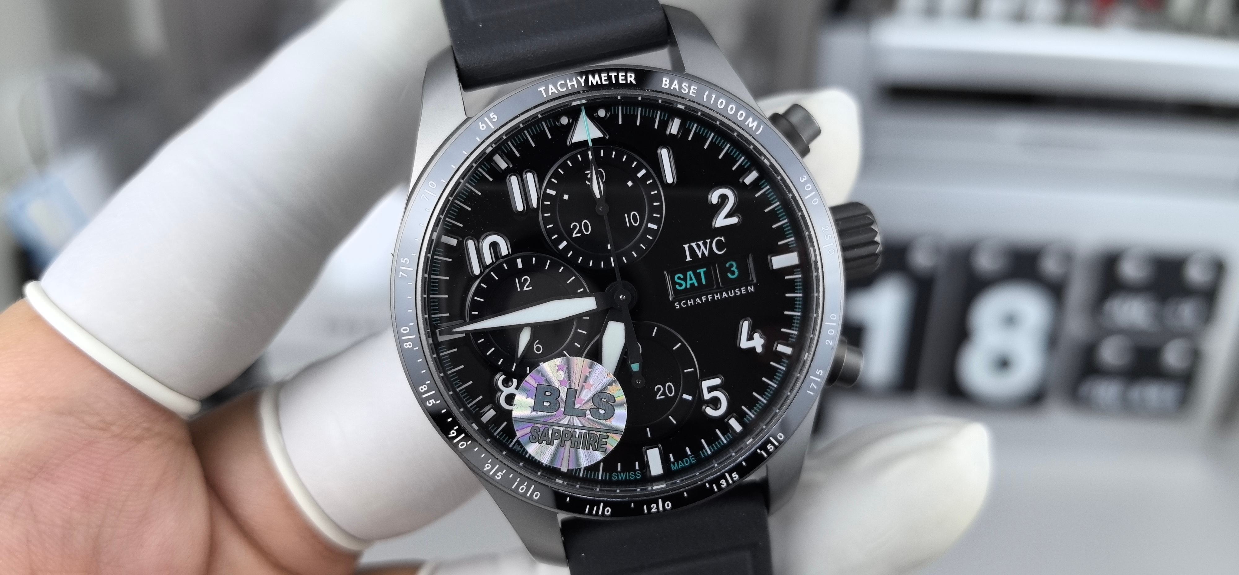 NO:394625,BLS ceramic ring pilot AMG titanium black quick disassembly timing,19860909BLS陶瓷圈飞行员AMG钛黑快拆计时,,Watch