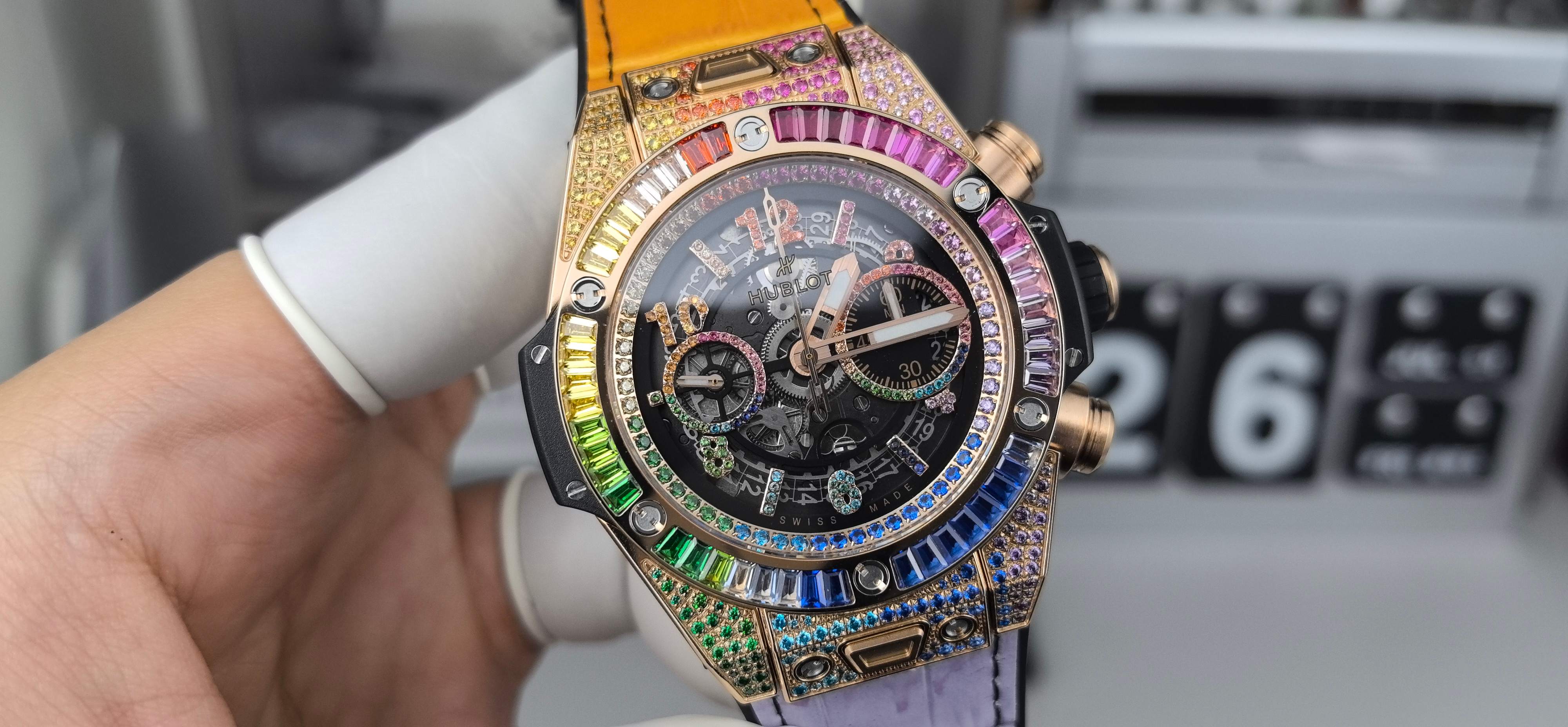 NO:394633,BBF Hengbao Timer Big Bang Rainbow Diamond,19860909BBF恒宝计时大爆炸彩虹钻,,Watch