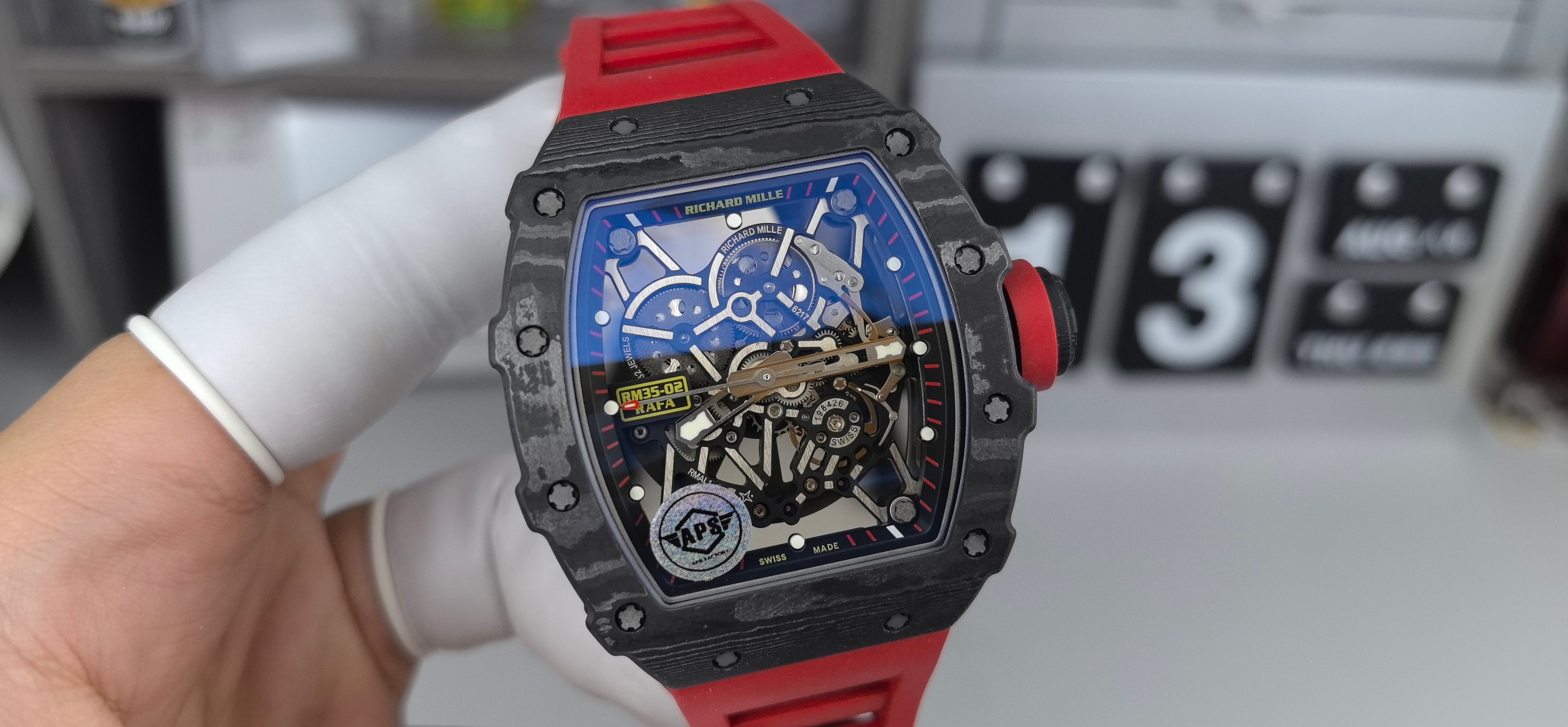 NO:384501,AS red-red carbon fiber RM35-02 Dandong all-in-one machine,19860909AS红红碳纤维RM35-02丹东一体机,,Watch