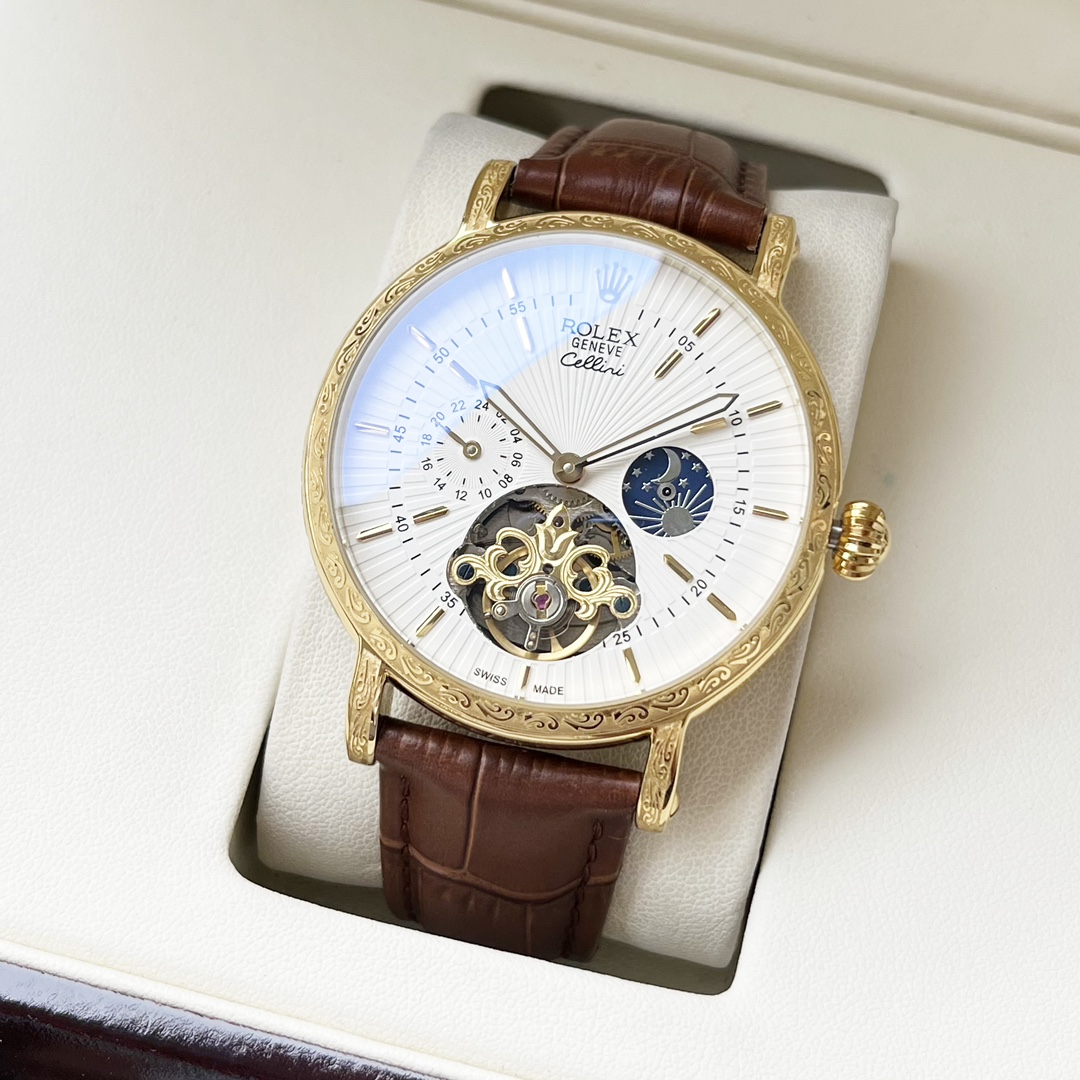 NO:394208,Unified. [Fashion Flywheel, Elegant and Atmospheric] Rolex-ROLEX Men's Watch Fully Automatic Mechanical Movement Mineral Strengthened Glass 316L Steel Case Leather Strap Simple Design Business and Casual Dimensions: Diameter 42mm Thickness 12mm, Rolex19860909统一.【时尚飞轮 典雅大气】劳力士-ROLEX 男士腕表 全自动机械机芯 矿物强化玻璃 316L精钢表壳 真皮表带 简约设计 商务休闲 尺寸:直径42mm 厚度12mm,,rolex,Watch