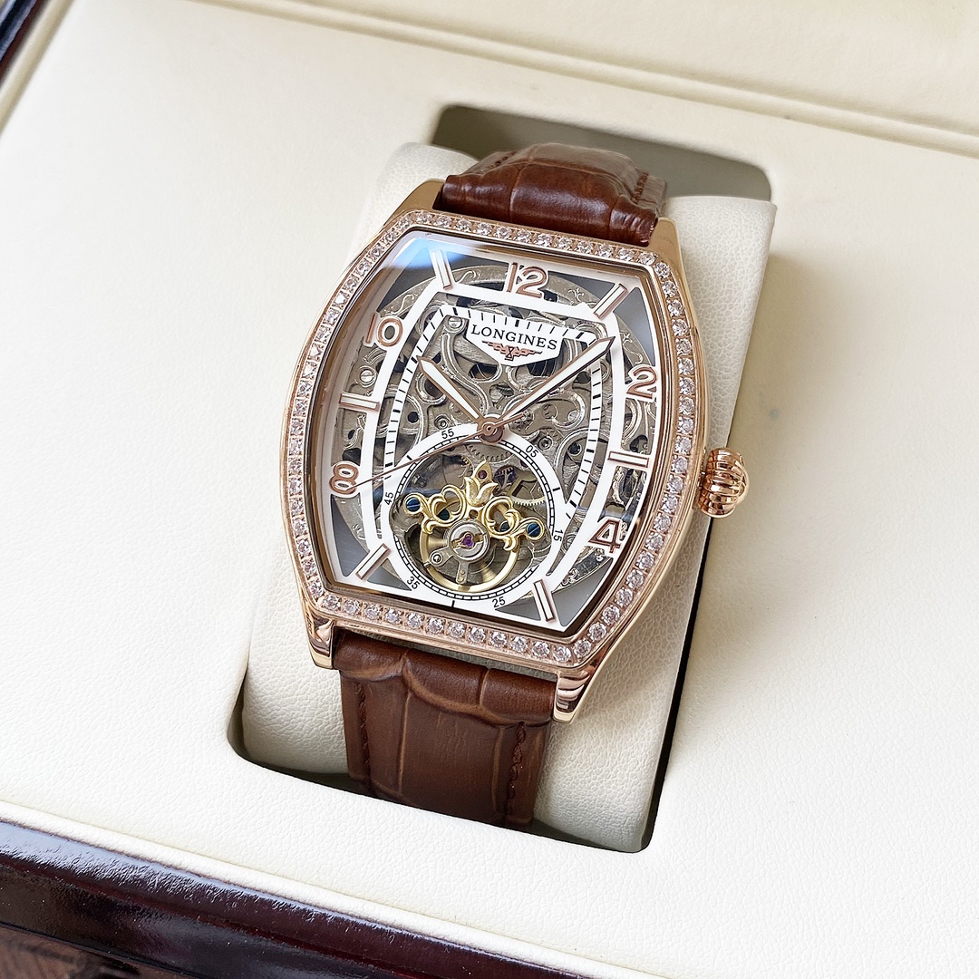 NO:394313,Unified. [Newly upgraded, elegant and atmospheric] Longines men's watch, fully automatic mechanical movement, mineral reinforced glass, 316L stainless steel case, leather strap, fashion design, business and casual, dimensions: diameter 42mm, thickness 12mm, longines19860909统一.【全新升级 典雅大气】浪琴-Longines 男士腕表 全自动机械机芯 矿物强化玻璃 316L精钢表壳 真皮表带 时尚设计 商务休闲 尺寸:直径42mm 厚度12mm,,longines,Watch