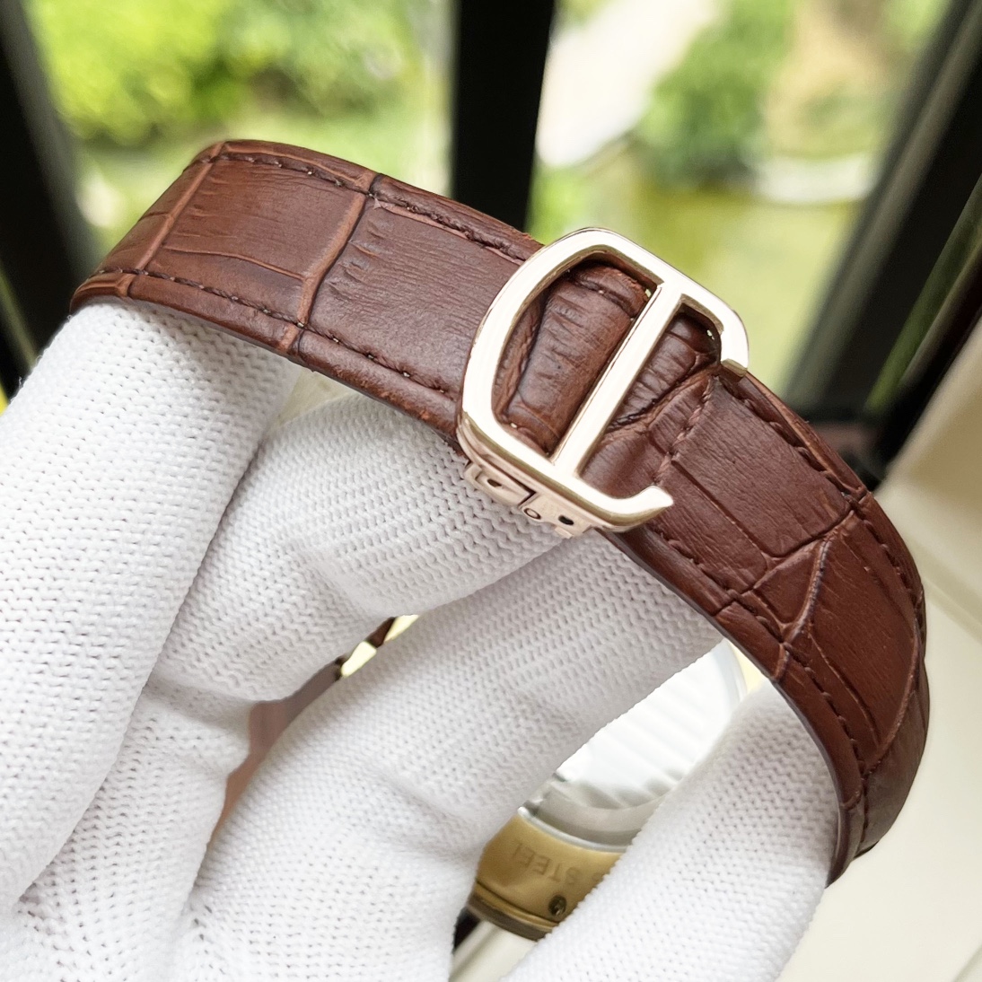 Cartier 白壳 玫瑰金 【全新设计 典雅 】卡地亚-Cartier 男士腕表 全自动机械机芯 矿物强化玻璃 316L精钢表壳 真皮表带 飞轮 商务休闲 尺寸:径44mm 厚度12mm