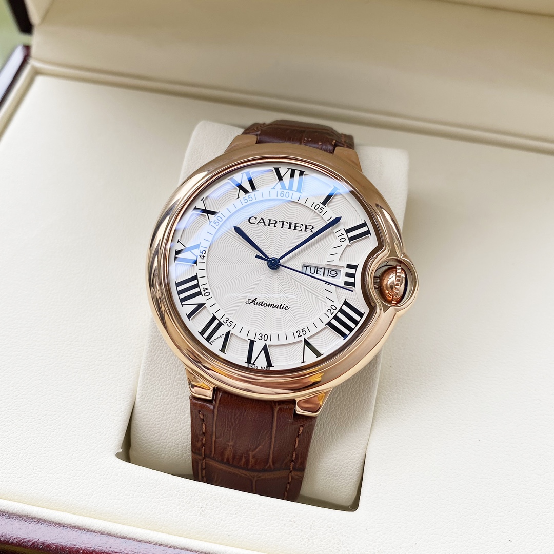 NO:394006,White shell, rose gold, steel belt. [Simple and fashionable, elegant and generous] Cartier-Cartier men's watch Fully automatic mechanical movement Mineral reinforced glass 316L stainless steel case Leather strap Brand new style Business and leisure Size: diameter 44mm Thickness 12mm, Cartier, Cartier19860909白壳,玫瑰金,钢带.【简约时尚 优雅大方】卡地亚-Cartier 男士腕表 全自动机械机芯 矿物强化玻璃 316L精钢表壳 真皮表带 全新风格 商务休闲 尺寸:直径44mm 厚度12mm,,cartier,cartier,Watch