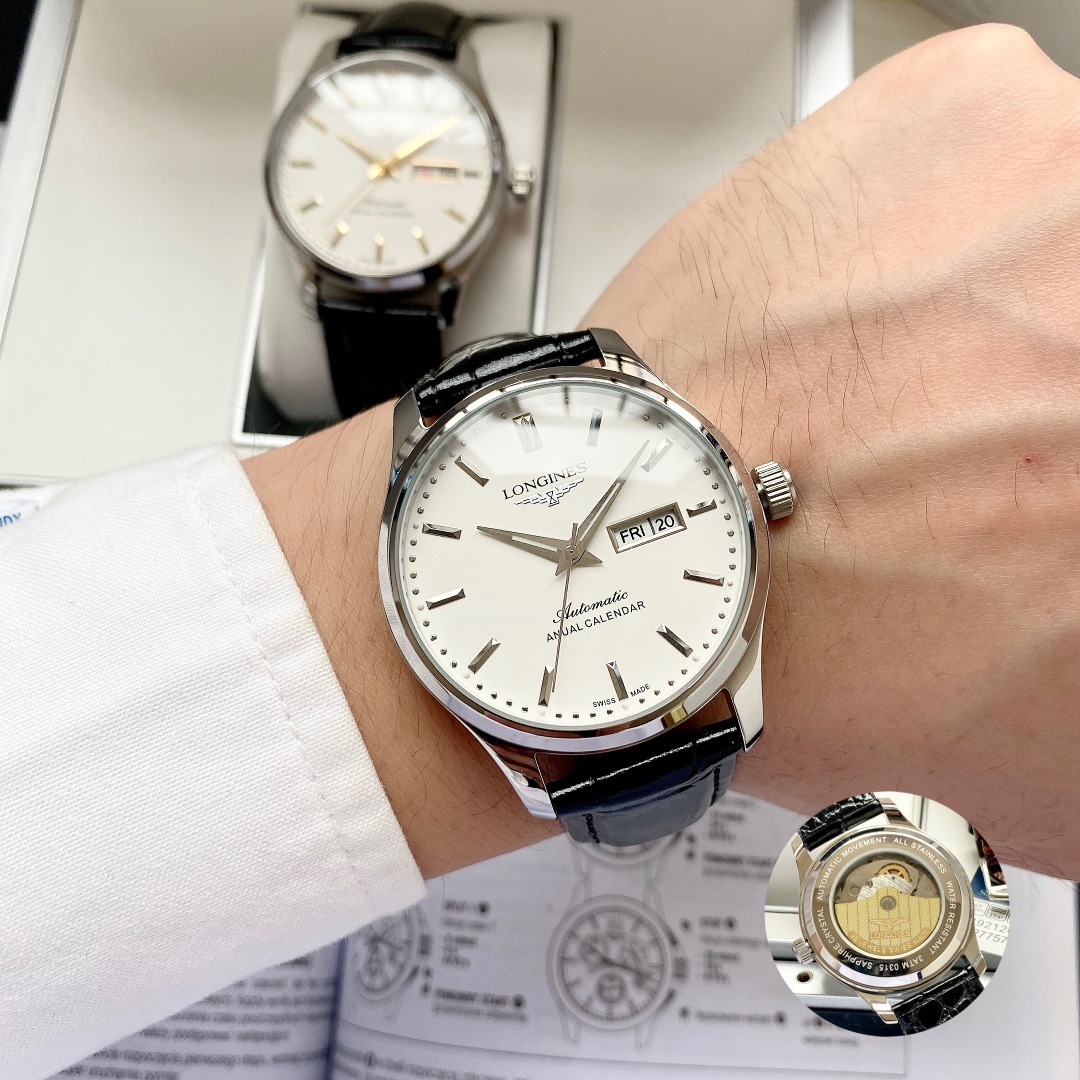 NO:393686,White shell, gold shell, steel belt. Citizen white shell, gold shell 580, steel belt. Classic upgraded again, two movements are free to choose [Specially recommended, classic hot sale] Longines-Longines Men's watch Fully automatic machinery/Citizen 8215 movement Mineral reinforced glass 316L stainless steel case Leather strap Simple design Business and leisure Size: diameter 40mm Thickness 12mm, longines19860909白壳,金壳,钢带. 西铁城白壳,金壳580,钢带. 经典再次升级,两种机芯随意选择【特别推荐 经典热卖】浪琴-Longines 男士腕表 全自动机械/西铁城8215机芯 矿物强化玻璃 316L精钢表壳 真皮表带 简约设计 商务休闲 尺寸:直径40mm 厚度12mm,,longines,Watch