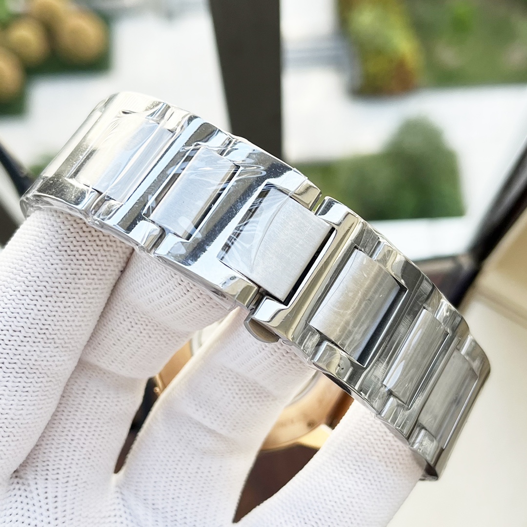 Cartier 白壳 玫金壳 【全新风格 典雅 】卡地亚-Cartier 男士腕表 全自动机械机芯 矿物强化玻璃 316L精钢表壳 精钢表带 潮流 商务休闲 尺寸:直径44mm 厚度12mm