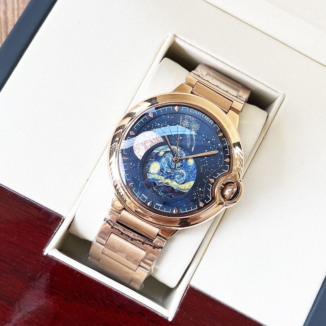 Cartier 白壳5 玫瑰金 钢带+30 【简约设计 优雅大方】卡地亚-Cartier 男士腕表 全自动机械机芯 矿物强化玻璃 316L精钢表壳 精钢/真皮表带 商务休闲 绅士 尺寸:径44mm 厚度12mm
