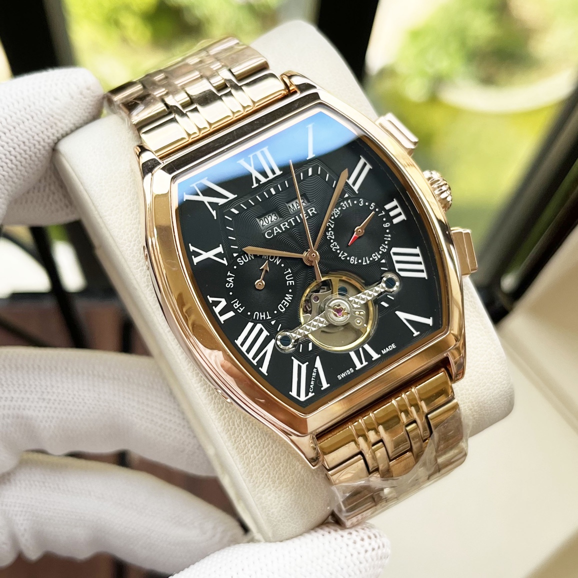 Cartier 全新风格 卡地亚-Cartier 男士腕表 全自动机械机芯 矿物强化玻璃 316L精钢表壳 精钢表带 休闲 商务 尺寸:径44mm 厚度12mm