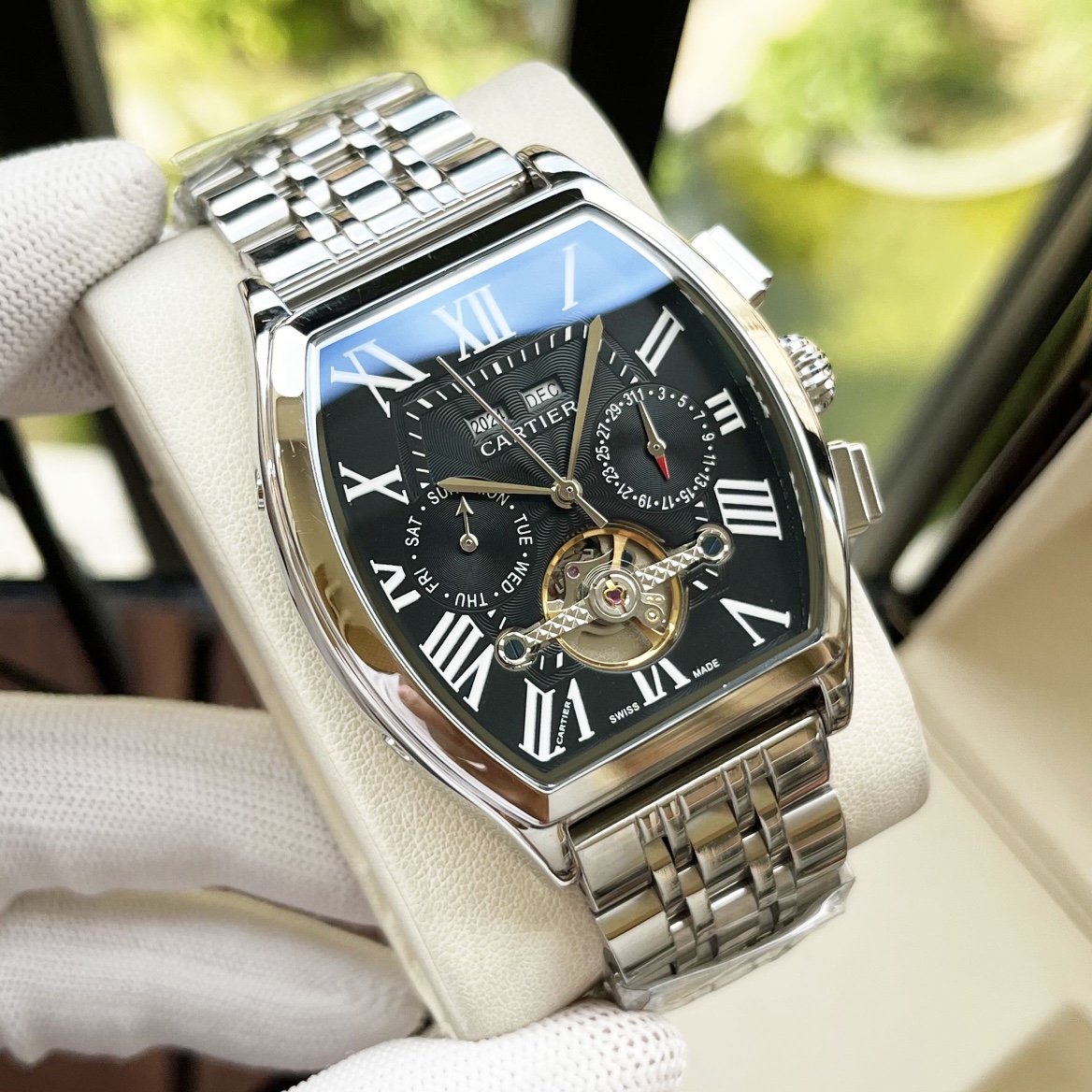 Cartier 全新风格 卡地亚-Cartier 男士腕表 全自动机械机芯 矿物强化玻璃 316L精钢表壳 精钢表带 休闲 商务 尺寸:径44mm 厚度12mm