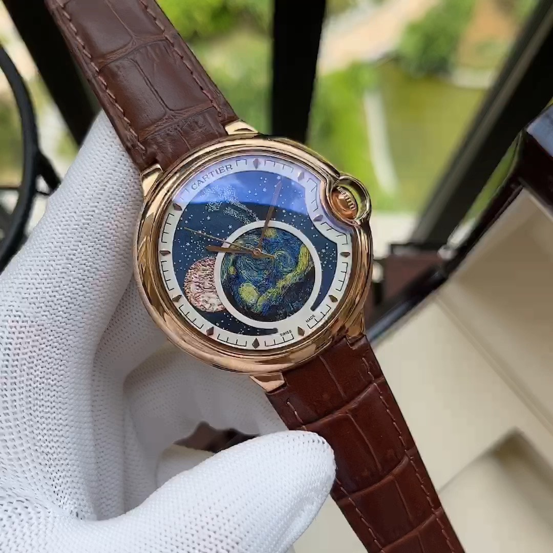 Cartier 全新风格 卡地亚-Cartier 男士腕表 全自动机械机芯 矿物强化玻璃 316L精钢表壳 真皮/精钢表带 休闲 商务 尺寸:径44mm 厚度12mm