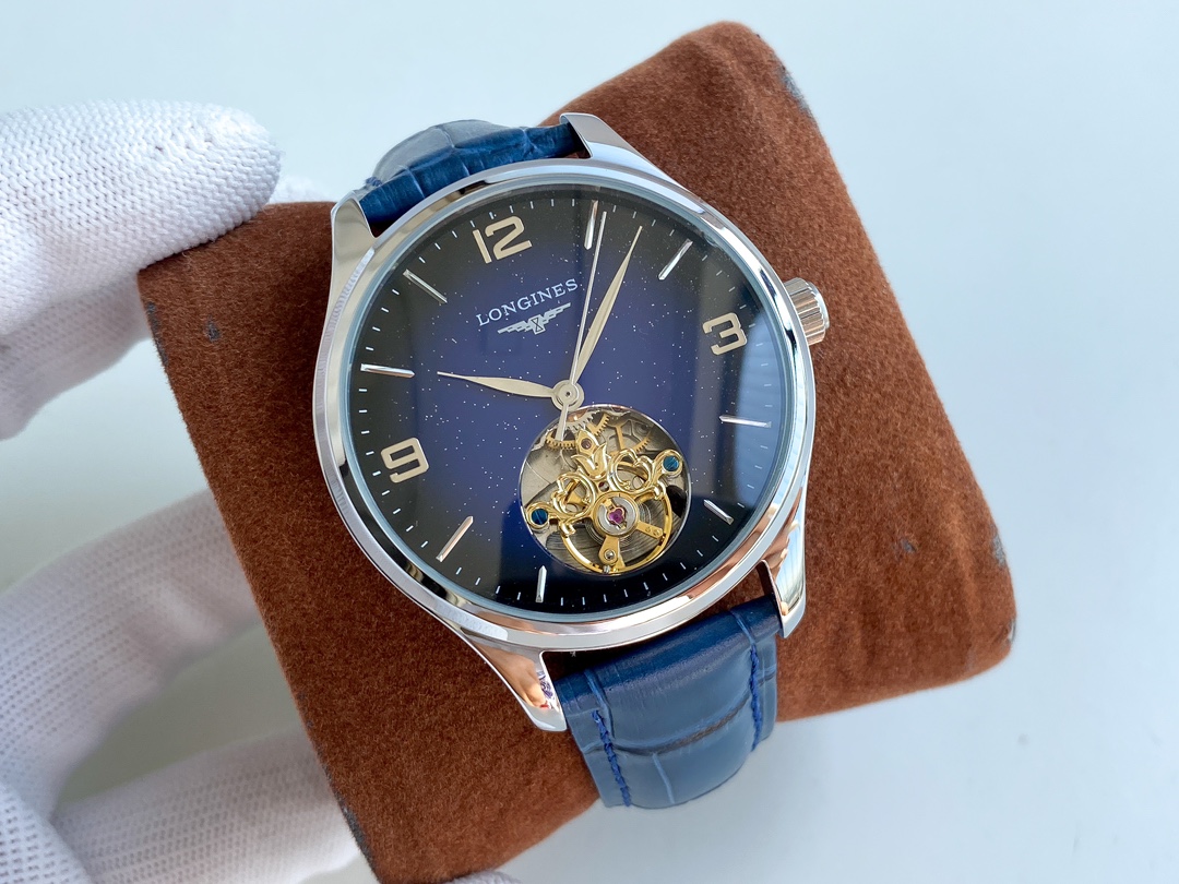 NO:394054,White shell, rose gold. Special recommendation for the most beautiful gradient starry sky surface [new design, elegant and atmospheric] Longines - Longines Men's watch Fully automatic mechanical movement Mineral reinforced glass 316L stainless steel case Leather strap Fashion and casual Business must-have Size: Diameter 42mm Thickness 12mm, Longines19860909白壳,玫瑰金.特别推荐最美渐变色星空面【全新设计 典雅大气】浪琴-Longines 男士腕表 全自动机械机芯 矿物强化玻璃 316L精钢表壳 真皮表带 时尚休闲 商务必备 尺寸:直径42mm 厚度12mm,,longines,Watch