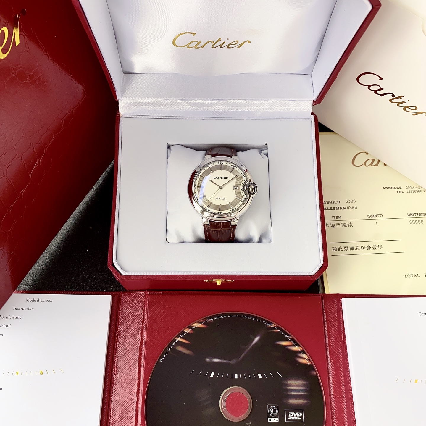Cartier 白壳 玫瑰金 钢带+ 【简约 优雅大方】卡地亚-Cartier 男士腕表 全自动机械机芯 矿物强化玻璃 316L精钢表壳 真皮表带 全新风格 商务休闲 尺寸:直径44mm 厚度12mm
