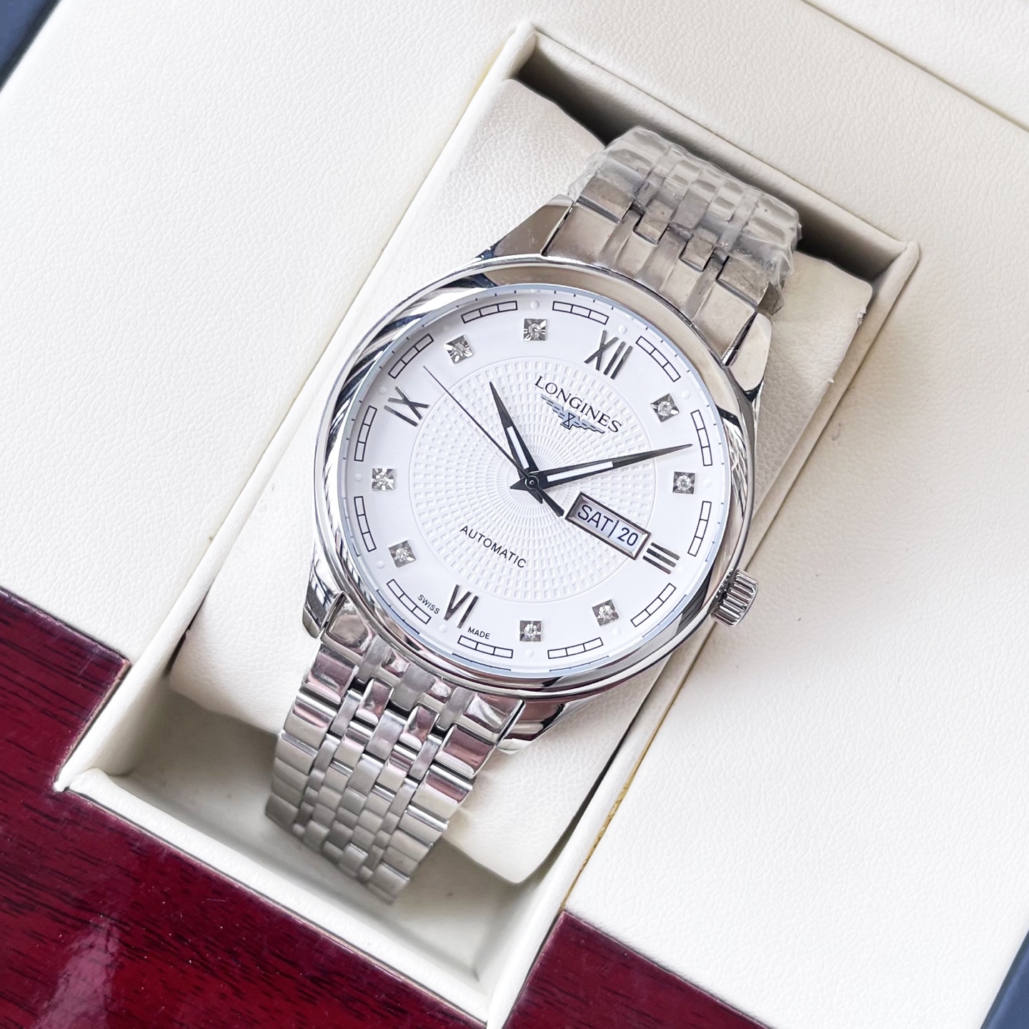 NO:394013,Belt, steel belt. [Simple design, elegant temperament] Longines-Longines Men's watch Citizen mechanical movement Mineral reinforced glass 316L stainless steel case Steel/leather strap Fashion style Business and casual Size: Diameter 40mm Thickness 12mm, longines19860909皮带,钢带.【简约设计 优雅气质】浪琴-Longines 男士腕表 西铁城机械机芯 矿物强化玻璃 316L精钢表壳 精钢/真皮表带 时尚风格 商务休闲 尺寸:直径40mm 厚度12mm,,longines,Watch