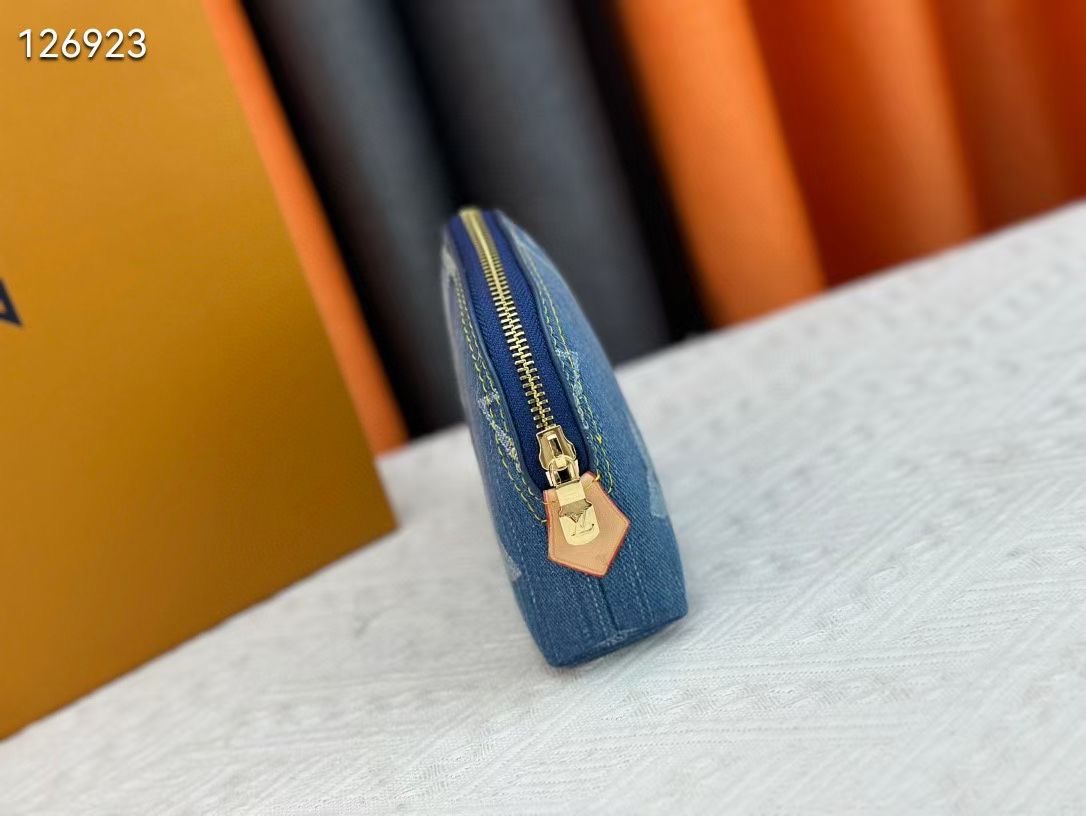 P175 Pochette Cosmétique - モダンなデニム化粧ポーチ