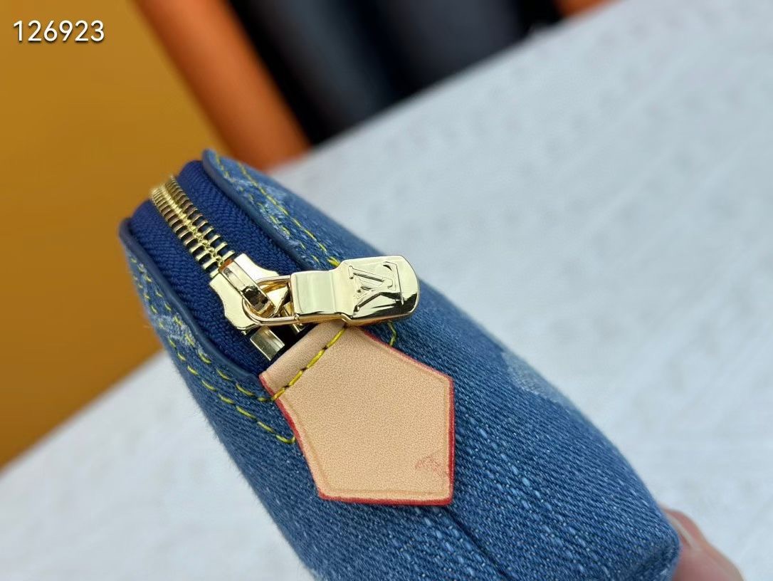 P175 Pochette Cosmétique - モダンなデニム化粧ポーチ