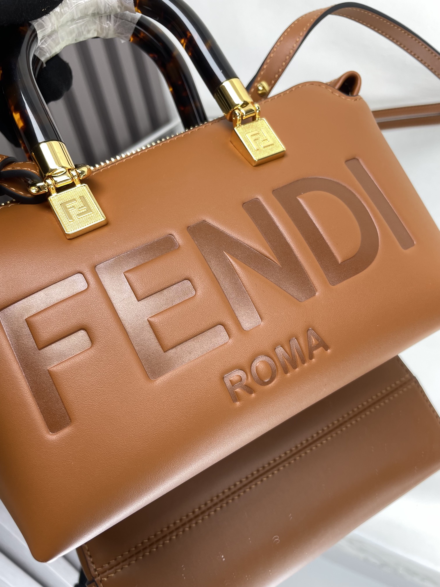 Fendi Mini By The Way Brown Leather Top Handle Crossbody Bag 5 i1712377776 5035 0