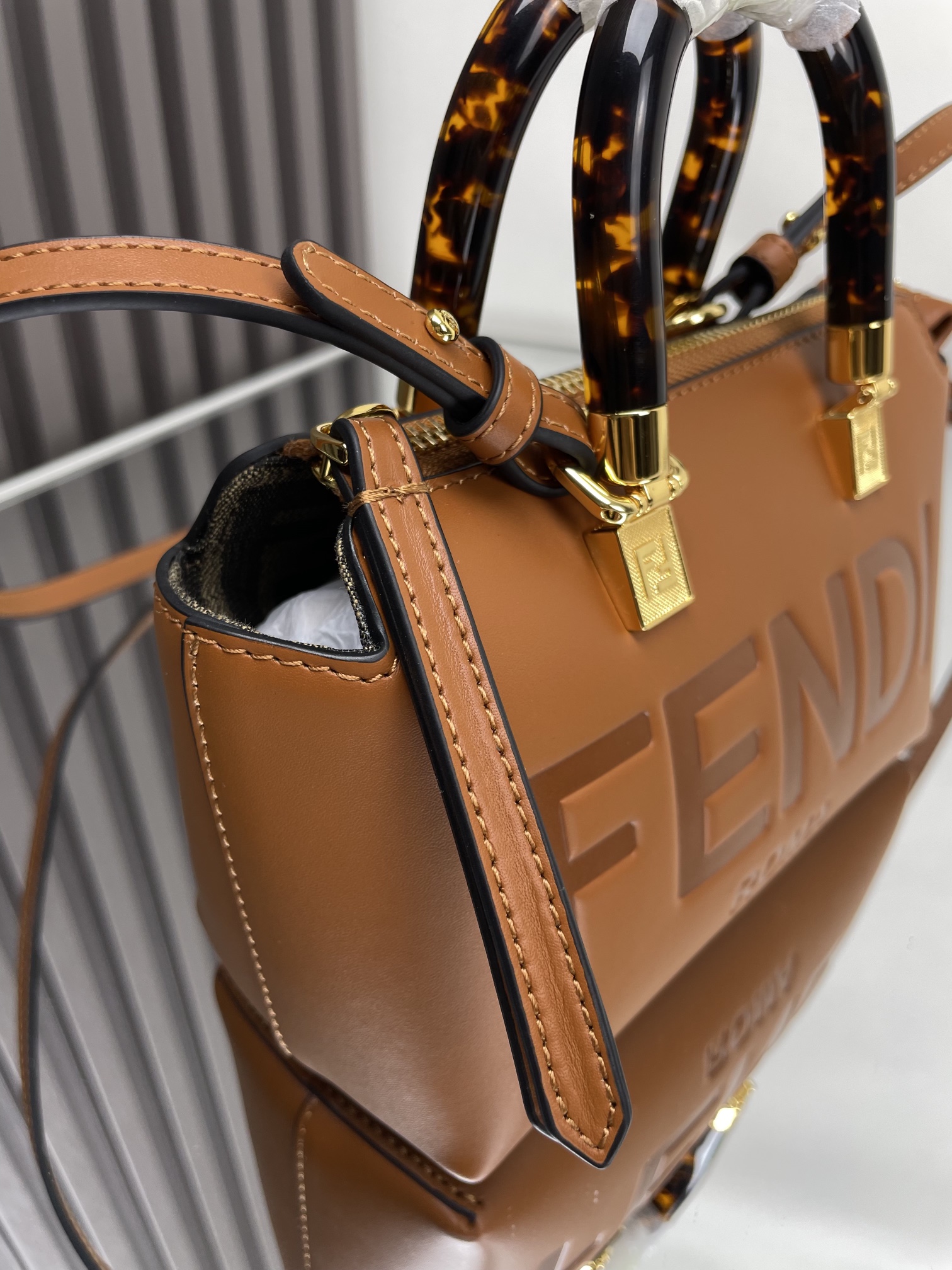 Fendi Mini By The Way Brown Leather Top Handle Crossbody Bag 6 i1712377776 5773 0