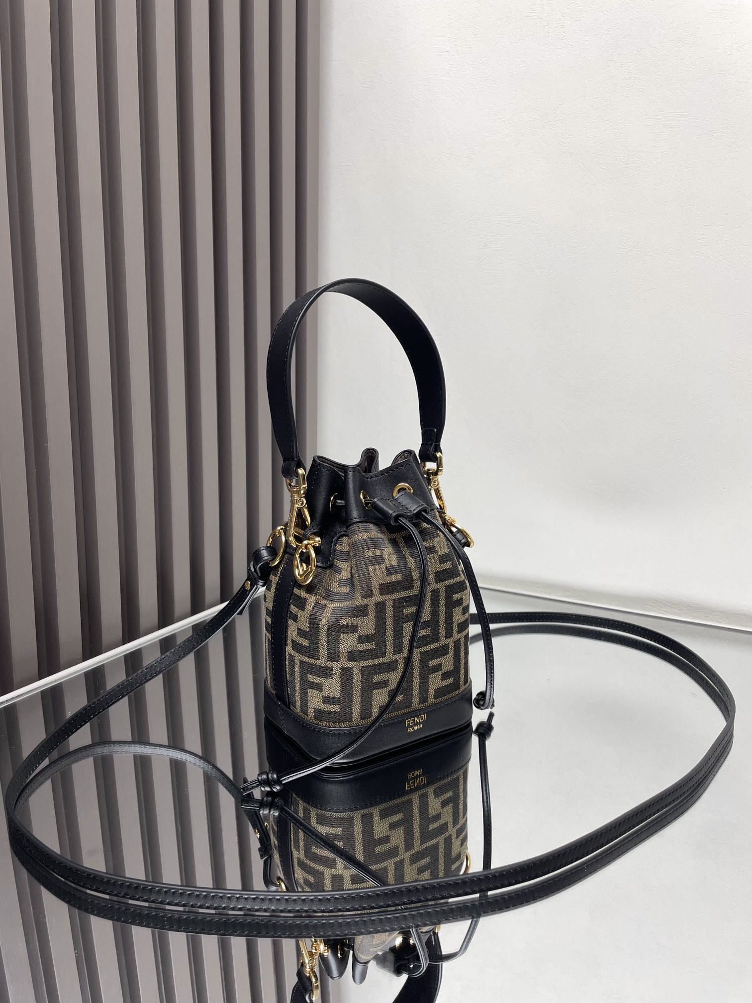 Fendi Mon Tresor Mini Bucket Bag with FF Motif Embroidery and Transparent Sequins 3 i1712413488 6905 3