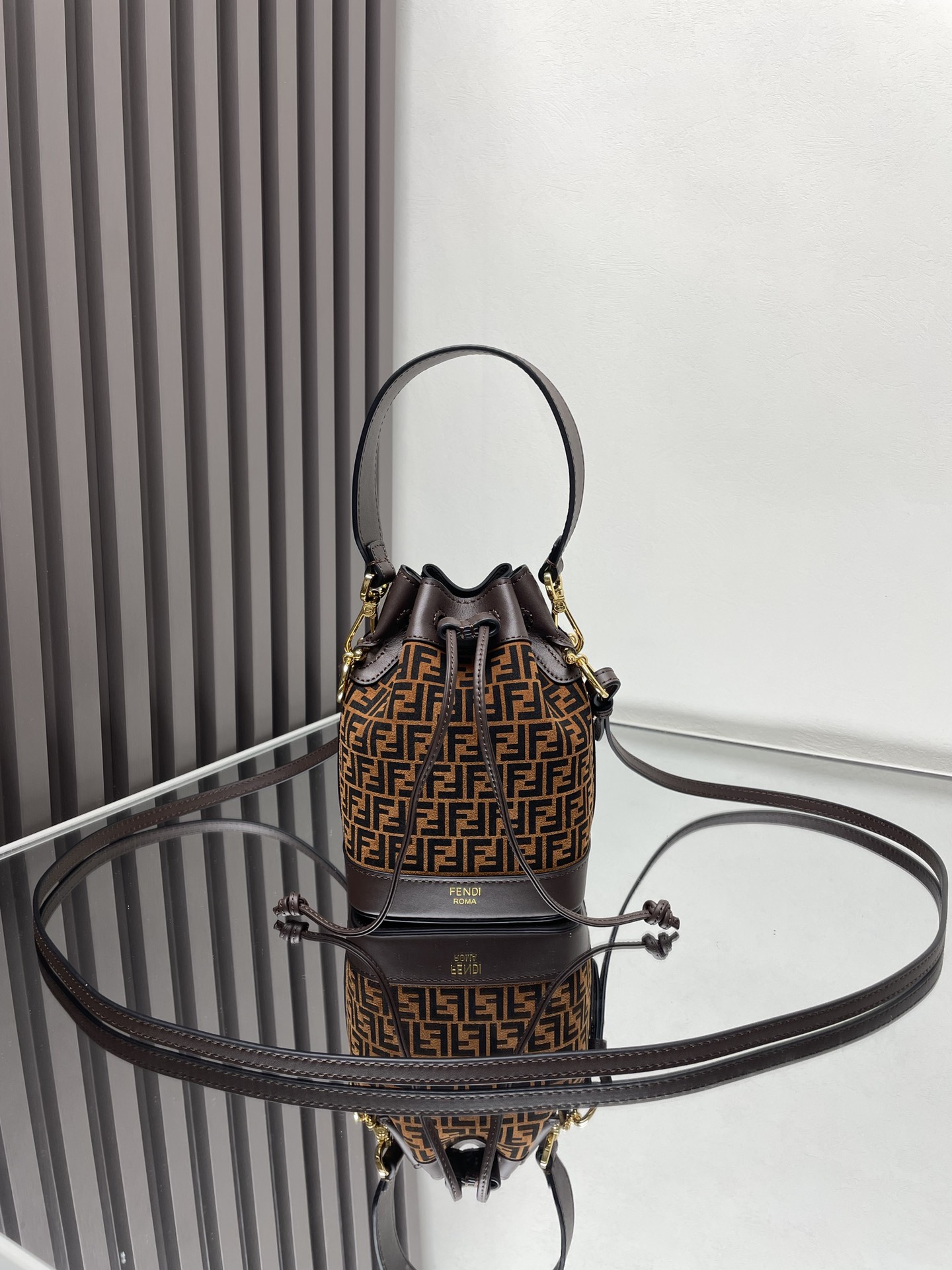 Fendi Mon Tresor Mini Bucket Bag with FF Suede – Iconic Design, Compact Size 1 i1712413805 1148 3