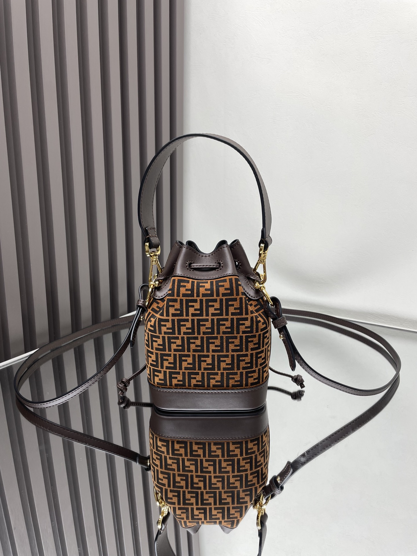 Fendi Mon Tresor Mini Bucket Bag with FF Suede – Iconic Design, Compact Size 6 i1712413805 5382 5