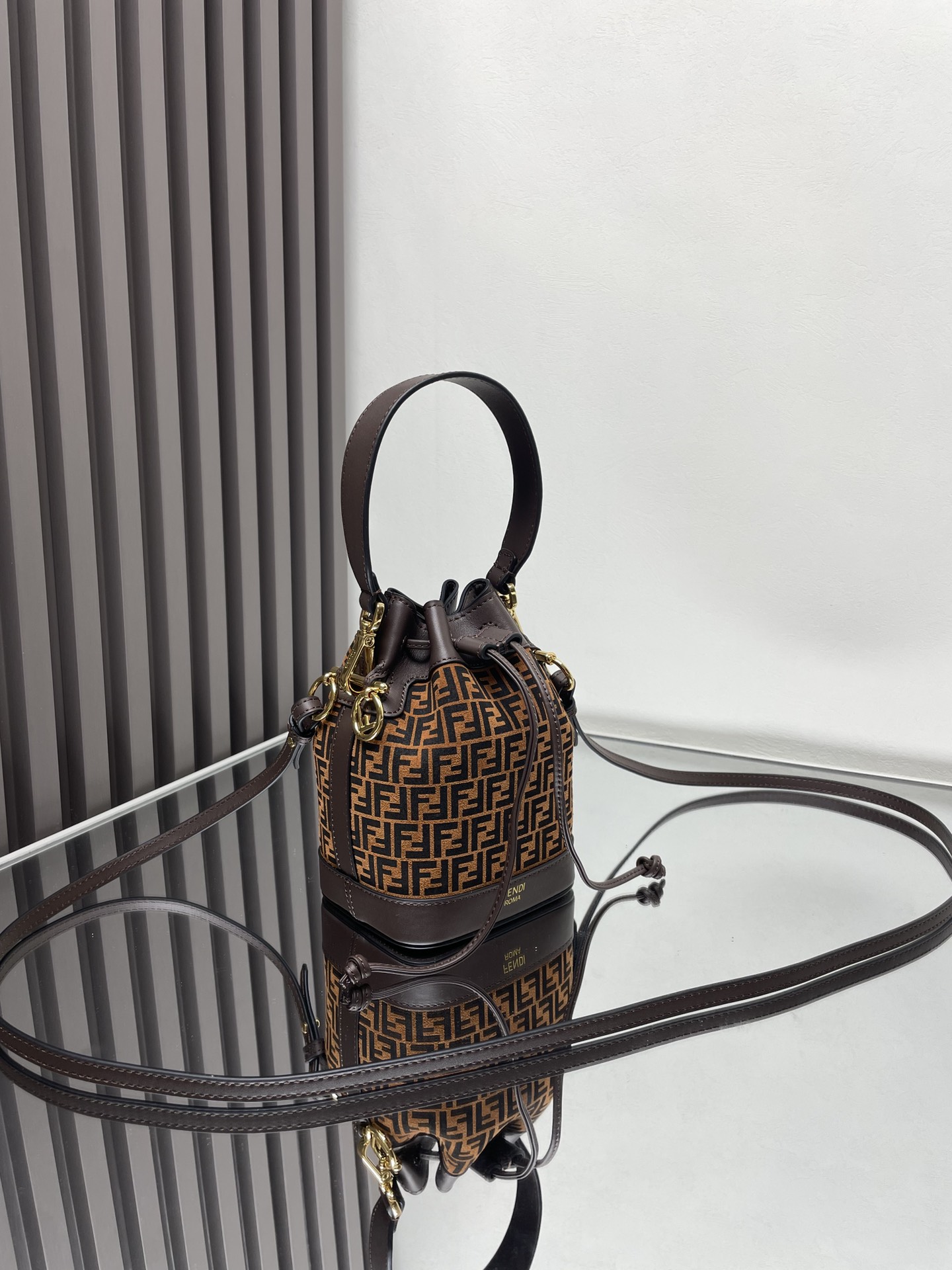 Fendi Mon Tresor Mini Bucket Bag with FF Suede – Iconic Design, Compact Size 2 i1712413806 1000 8