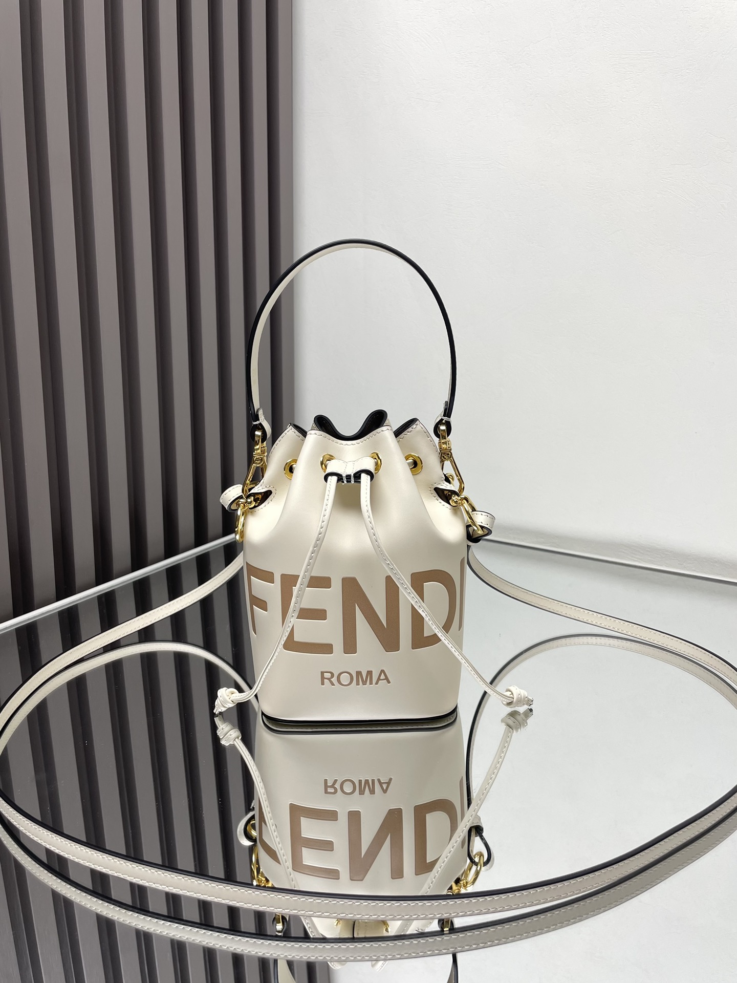 Fendi Mon Tresor Mini Bucket Bag - Italian Leather, Classic Logo, and Drawstring 1 i1712440917 2122 7