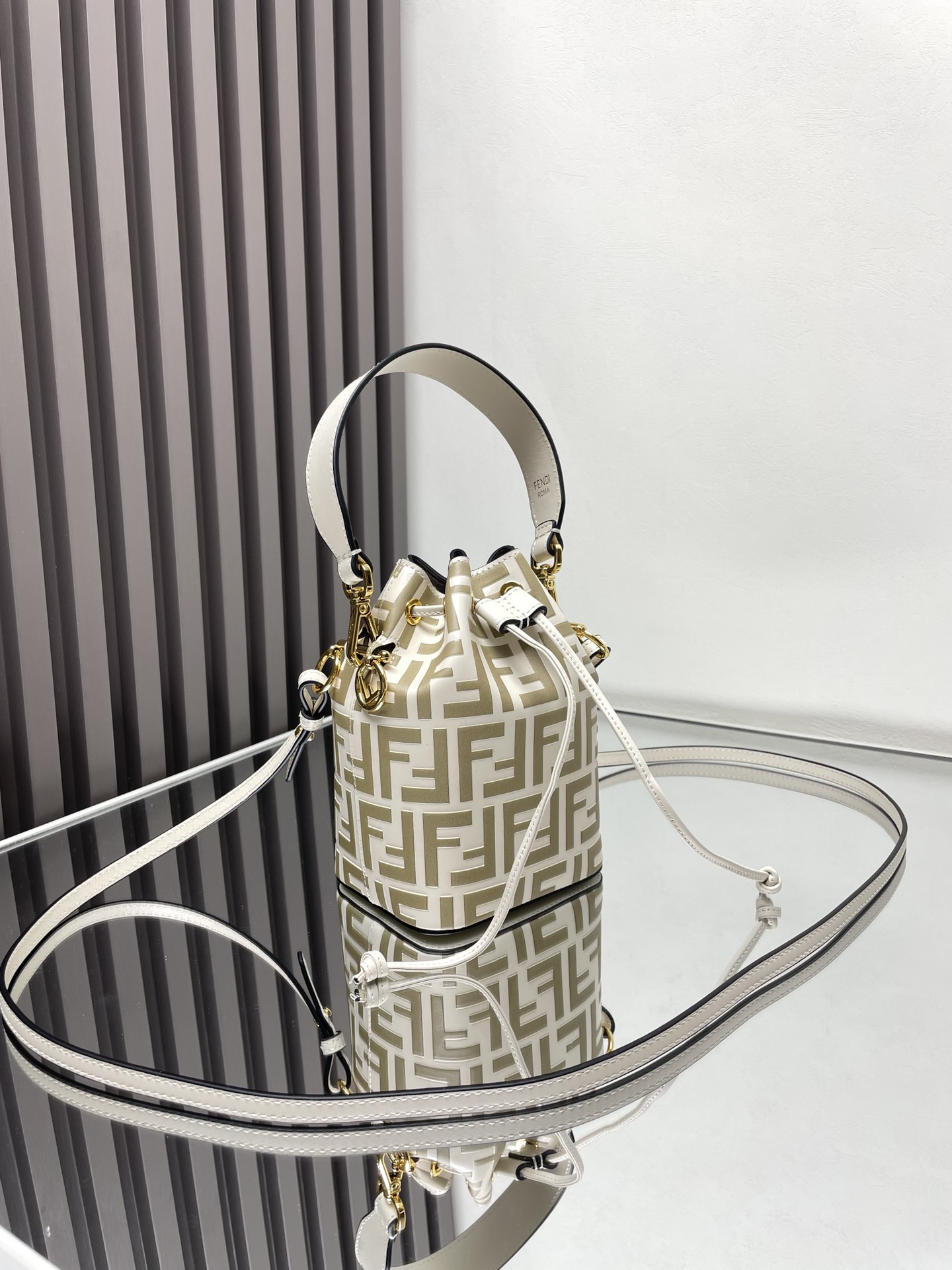 Fendi Mon Trésor Mini Bucket Bag with FF Motif - Caramel Leather 3 i1712441477 4281 4